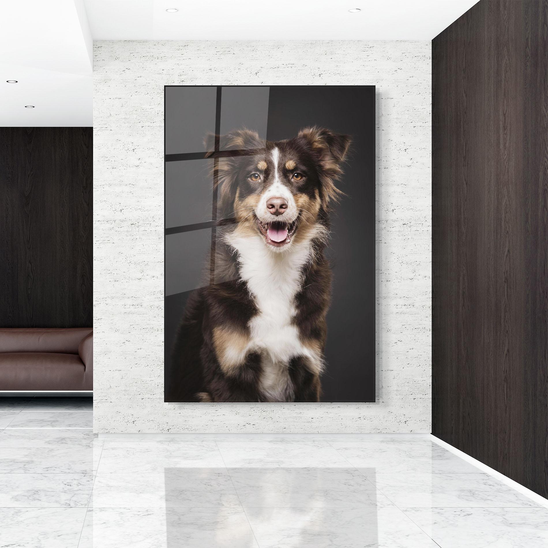 Üvegkép Cute Dog Sitting mockup 9