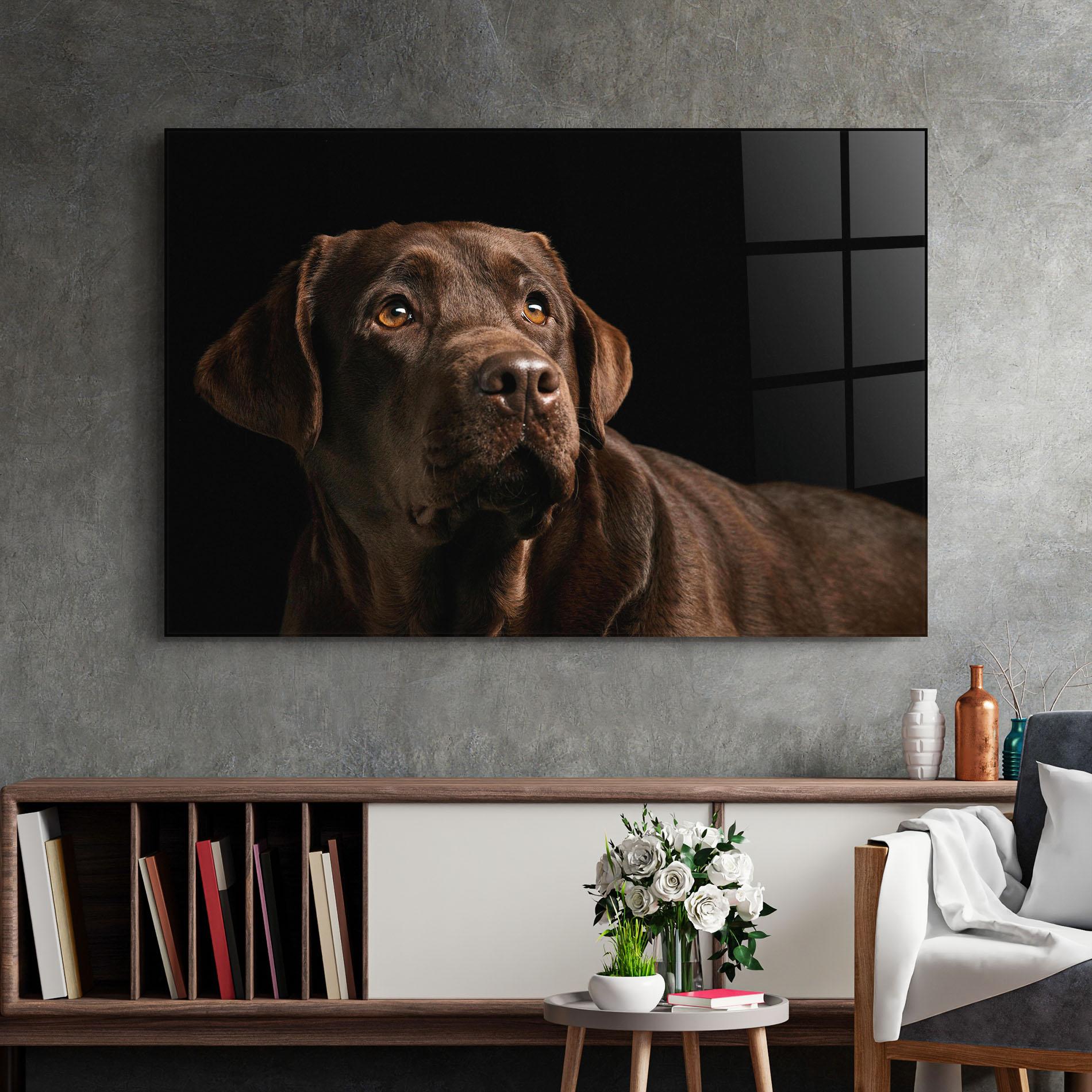 Üvegkép Brown Labrador mockup 2