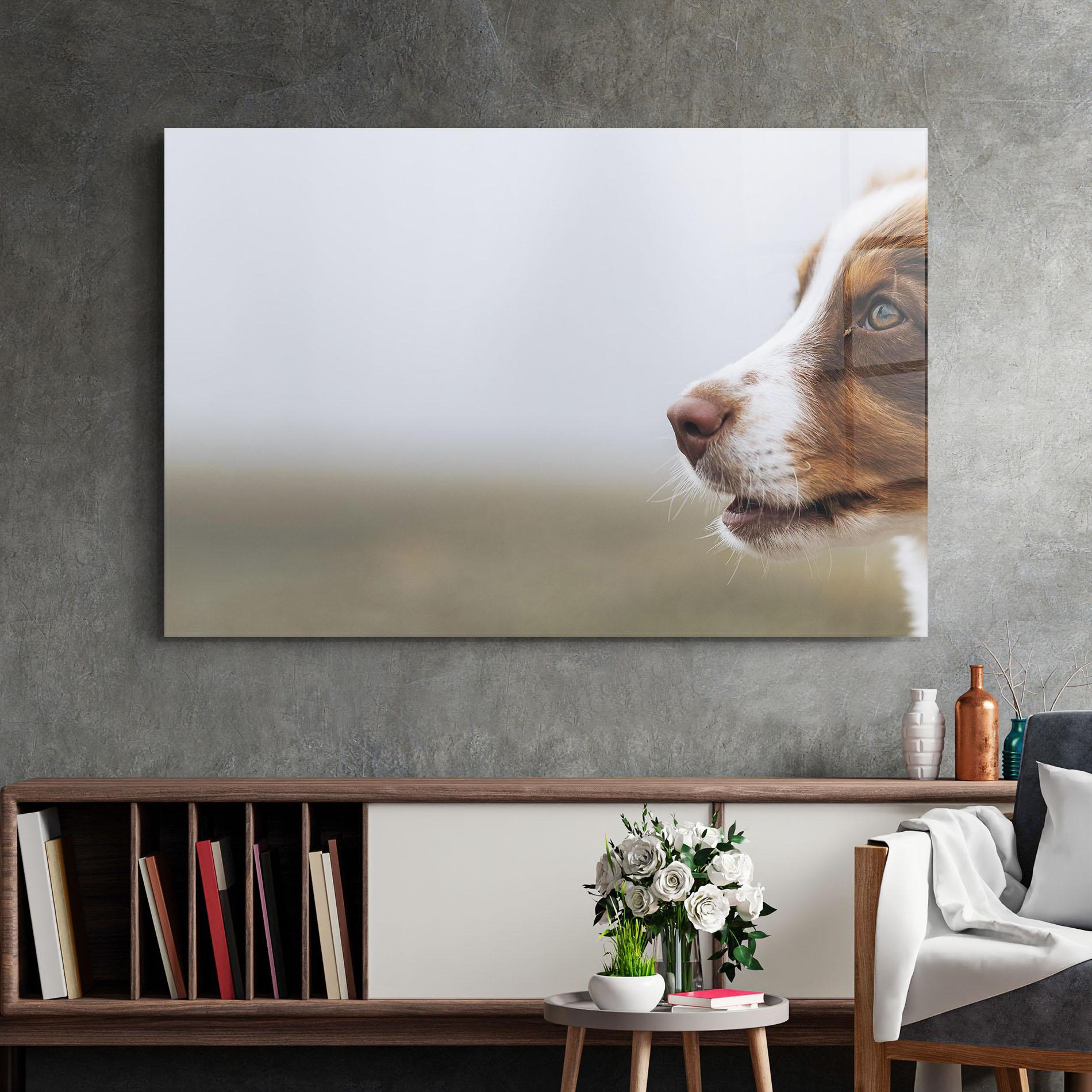 Üvegkép Brown White Dog mockup 2