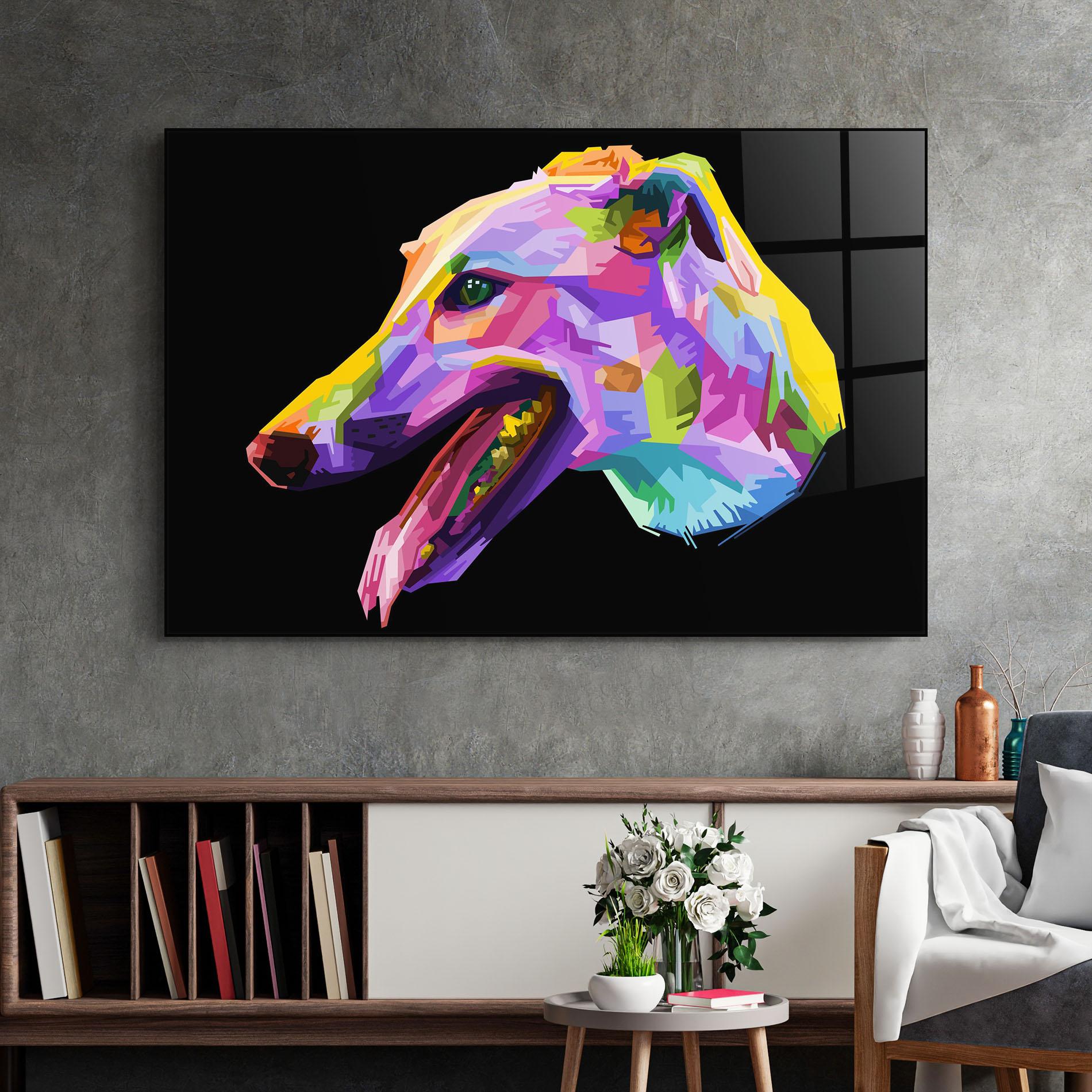 Üvegkép Colorful Dog Art mockup 2