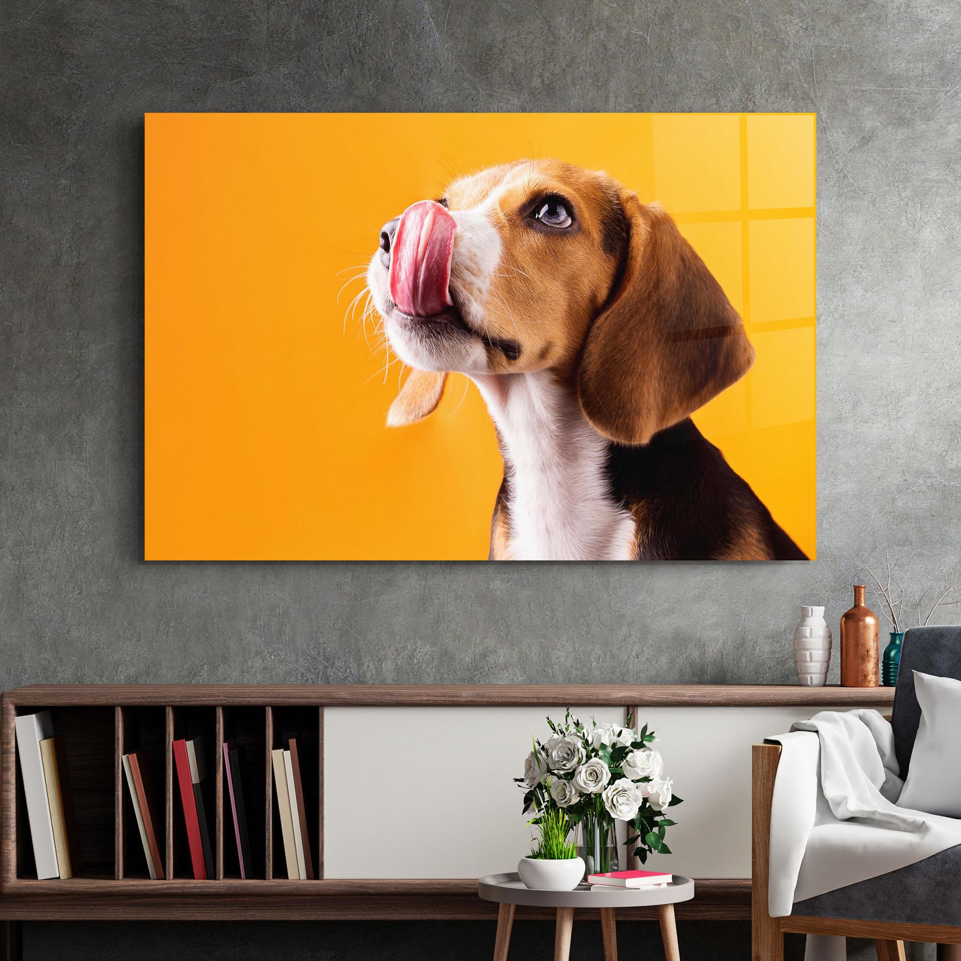 Üvegkép Cute Beagle Puppy mockup 2