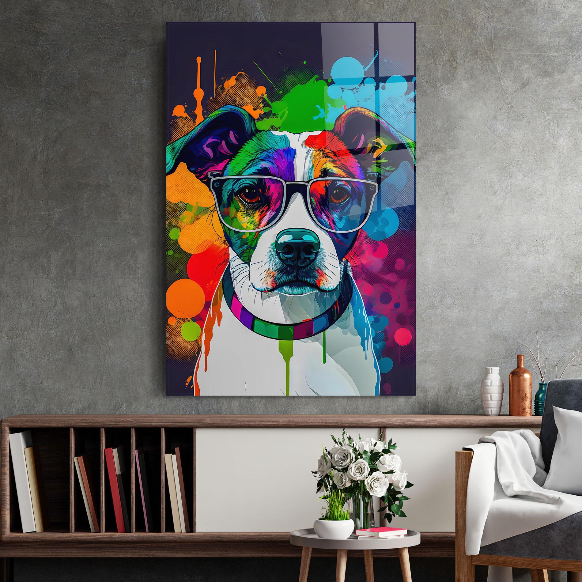 Üvegkép Colorful Dog mockup 2