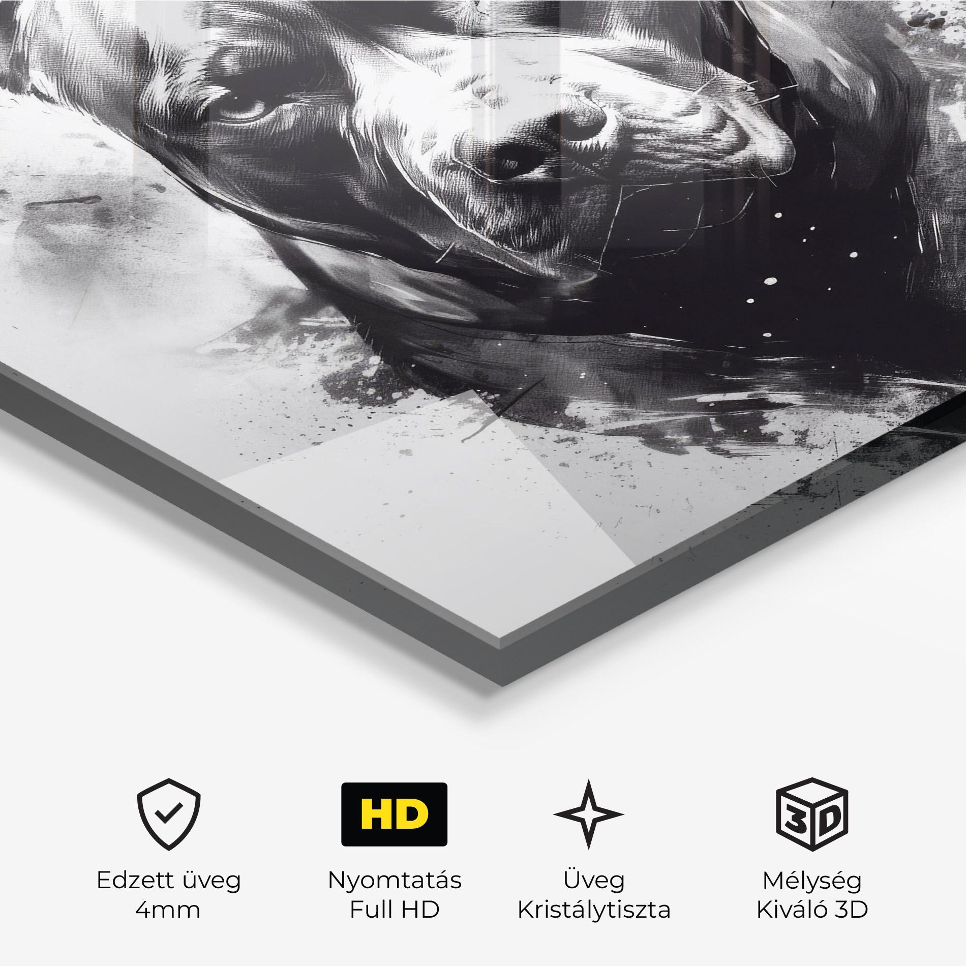 Üvegkép Angry Dog Face mockup 3