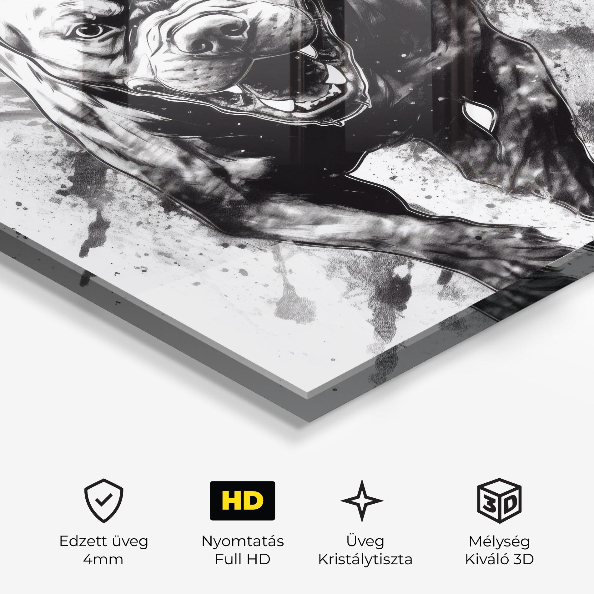 Üvegkép Angry Dog Jump mockup 3