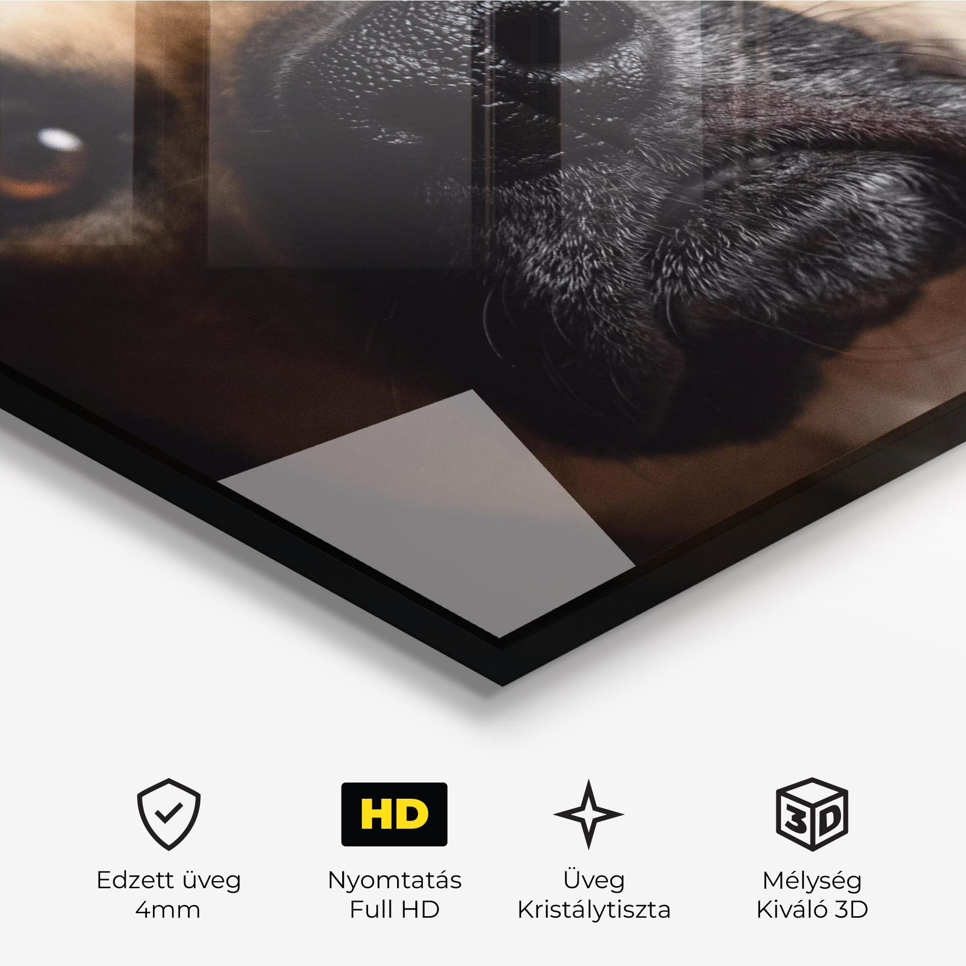 Üvegkép Black Nose Dog mockup 3