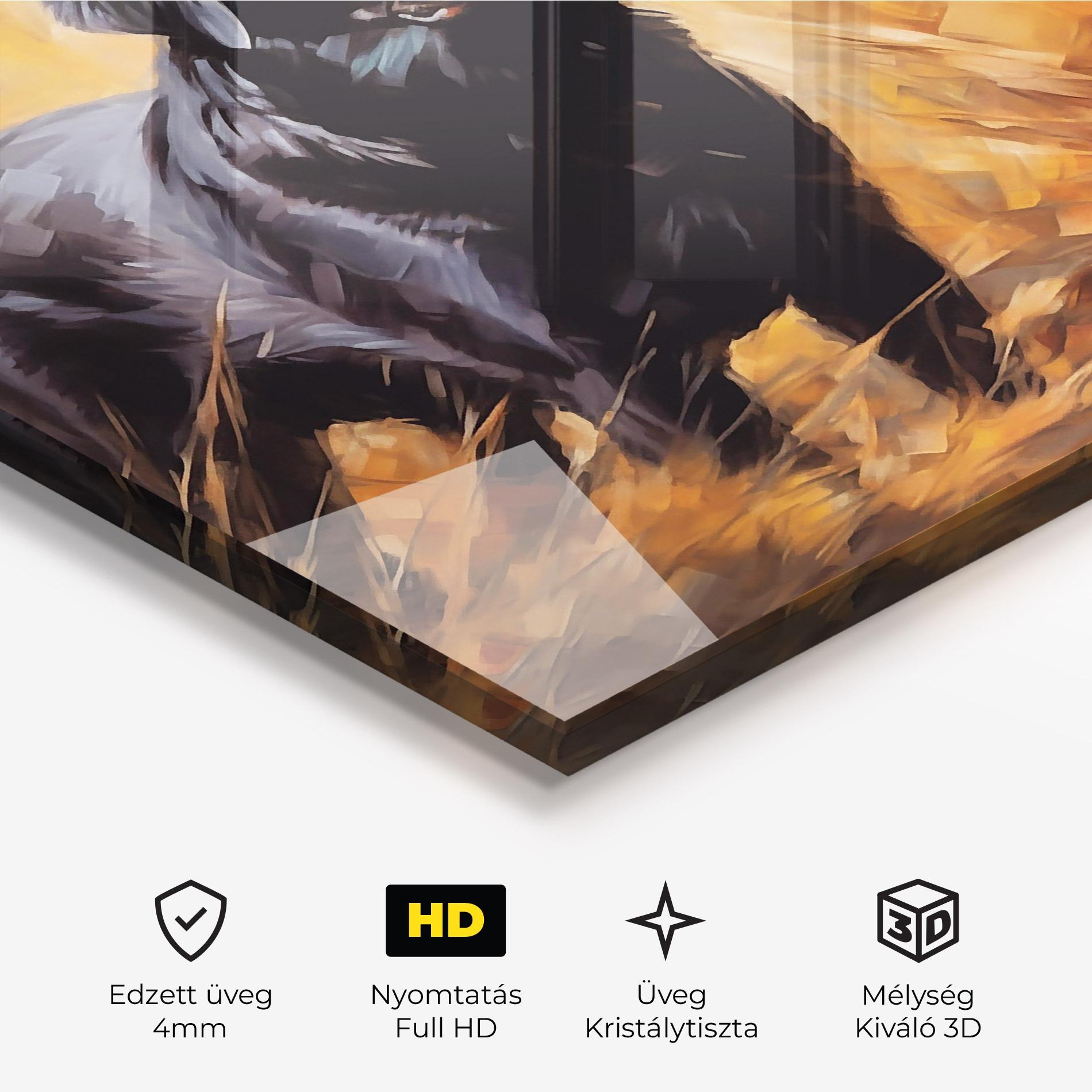 Üvegkép Black Pretty Dog mockup 3