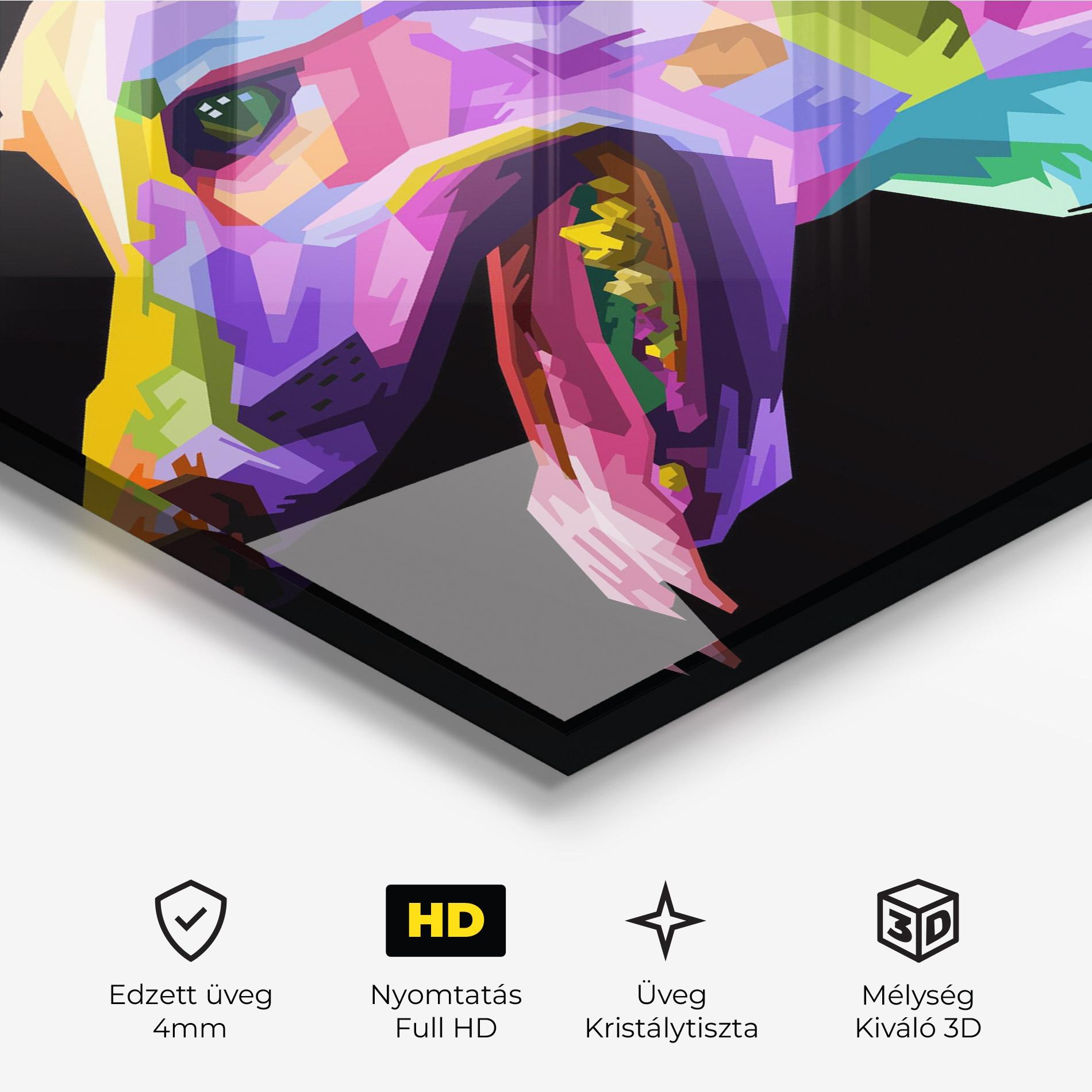 Üvegkép Colorful Dog Art mockup 3