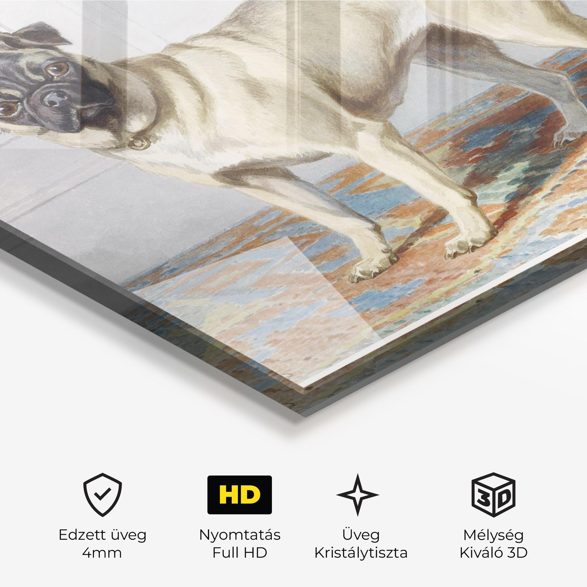 Üvegkép Cute Cream Dog mockup 3