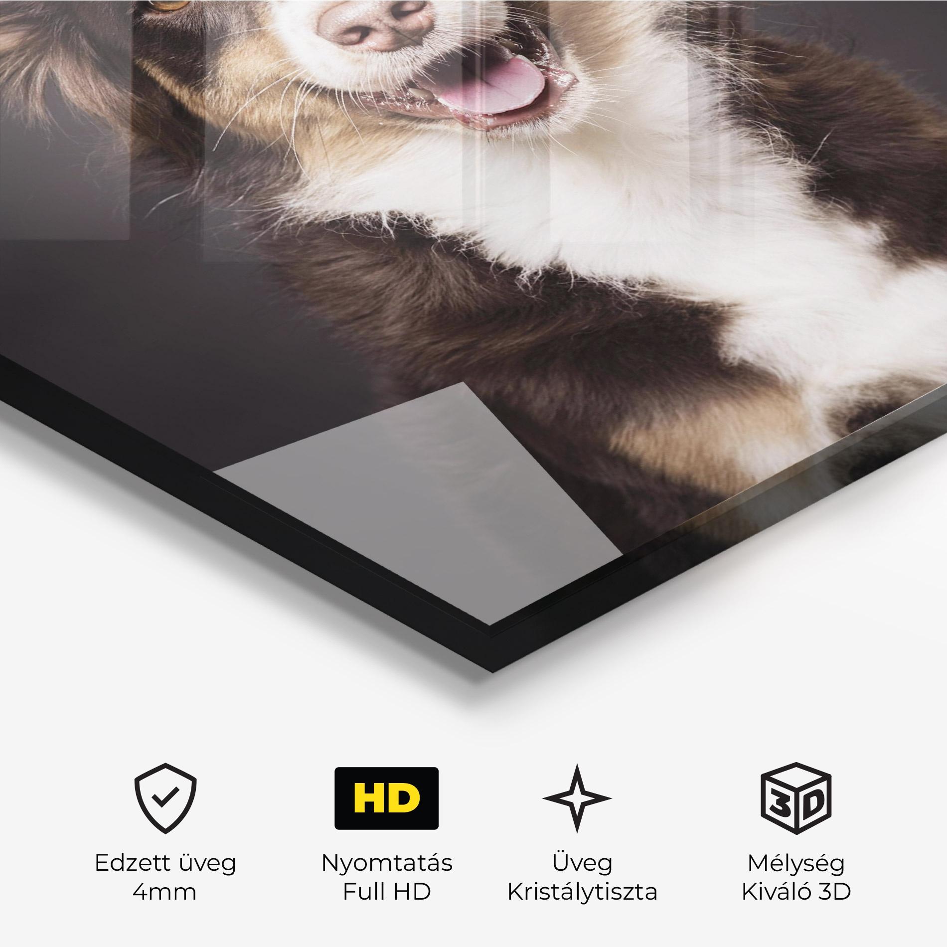 Üvegkép Cute Dog Sitting mockup 3