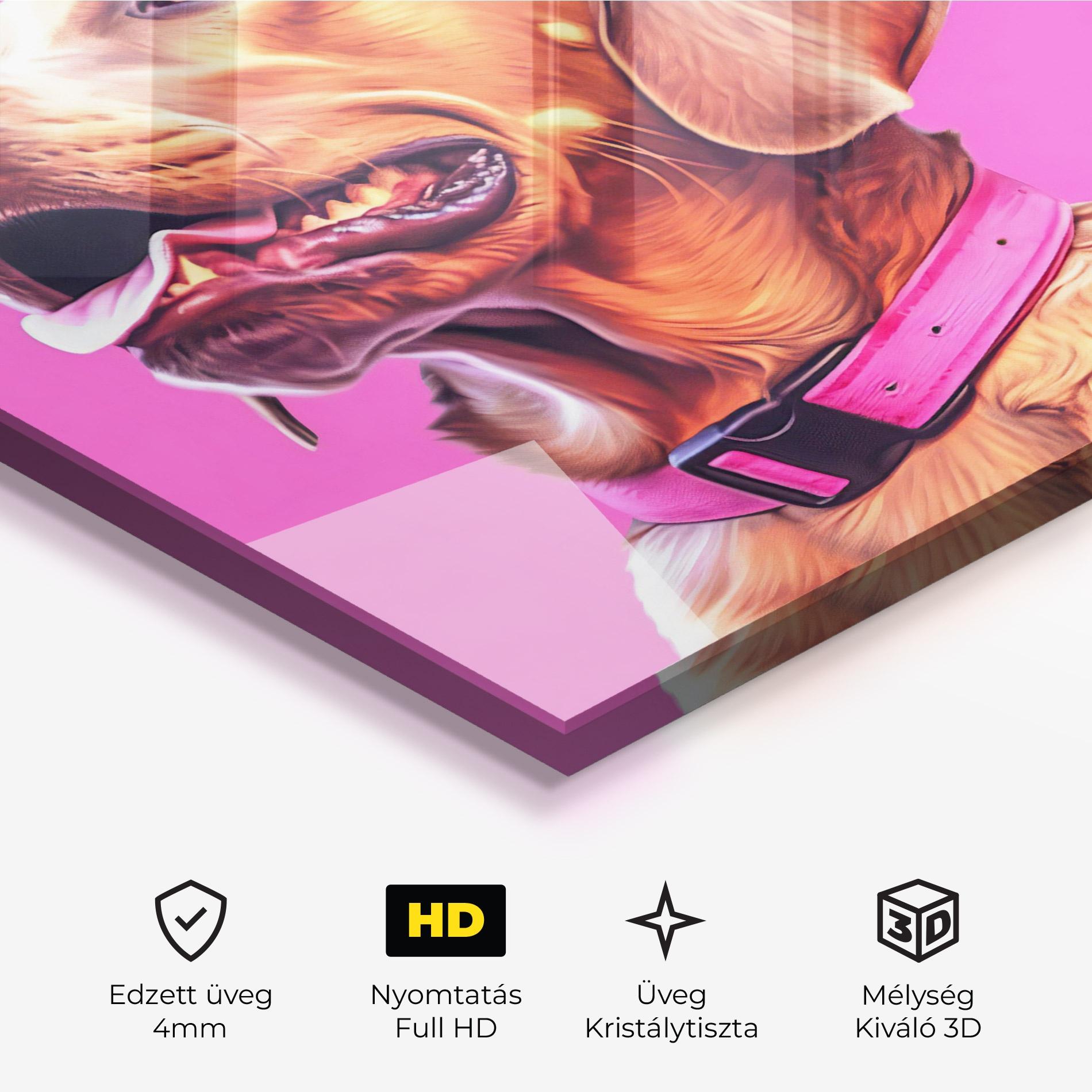 Üvegkép Cute Retriever Dog mockup 3