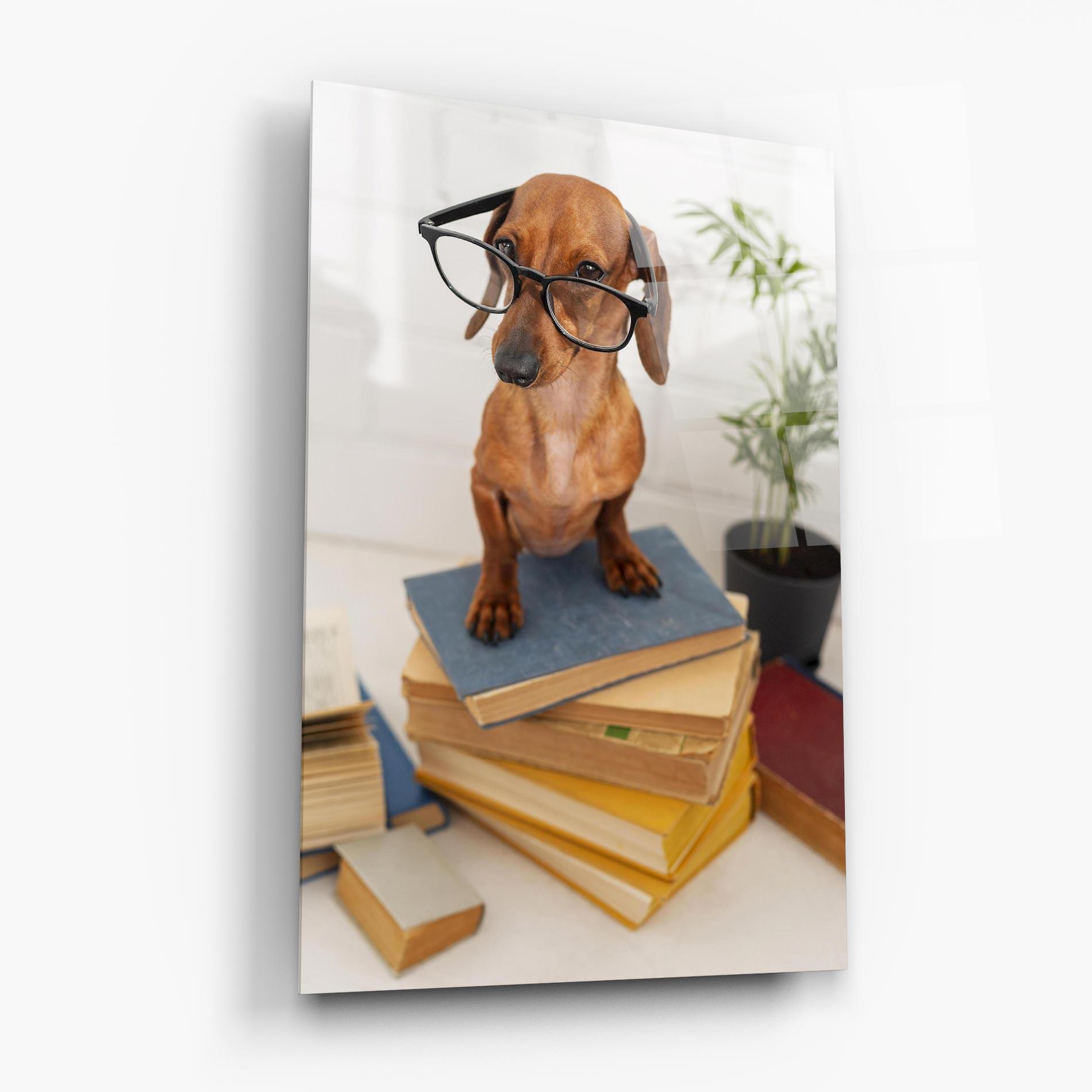 Üvegkép Books Cute Dog mockup 6