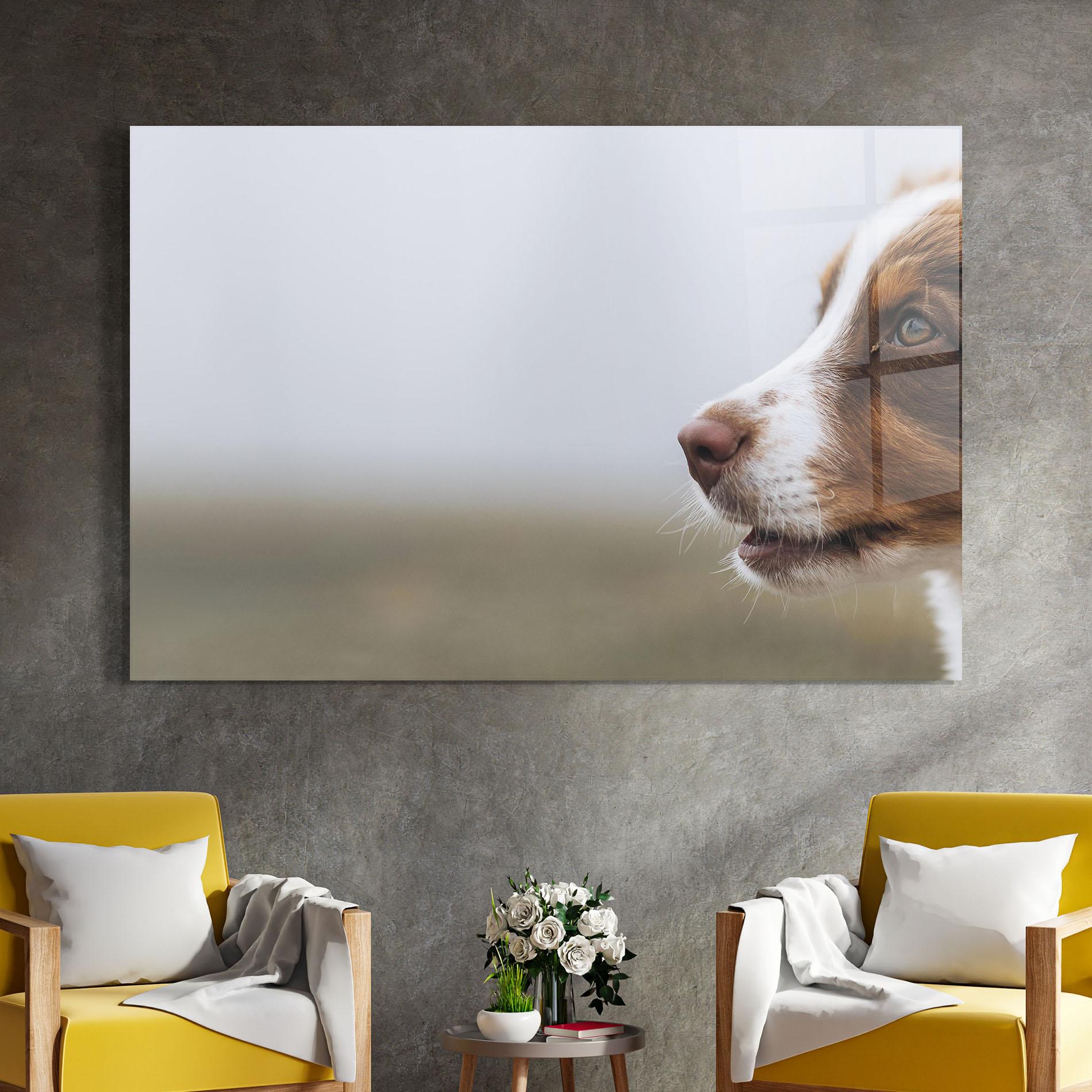 Üvegkép Brown White Dog mockup 4