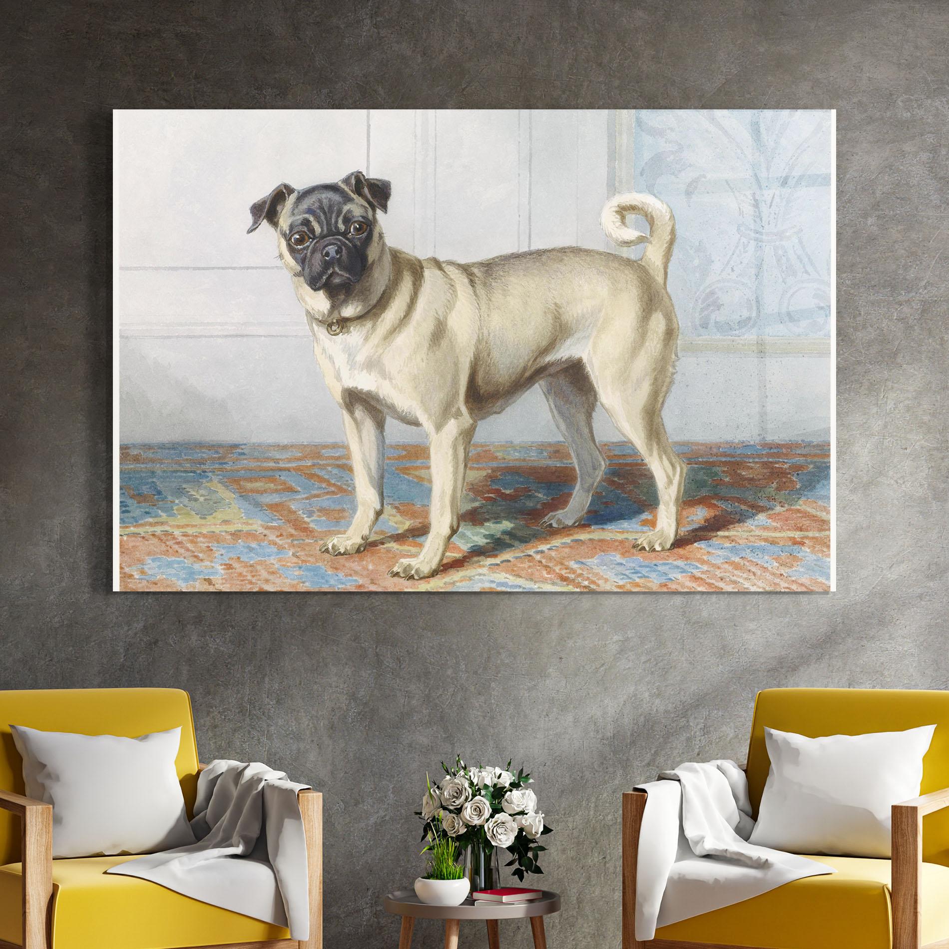 Üvegkép Cute Cream Dog mockup 4