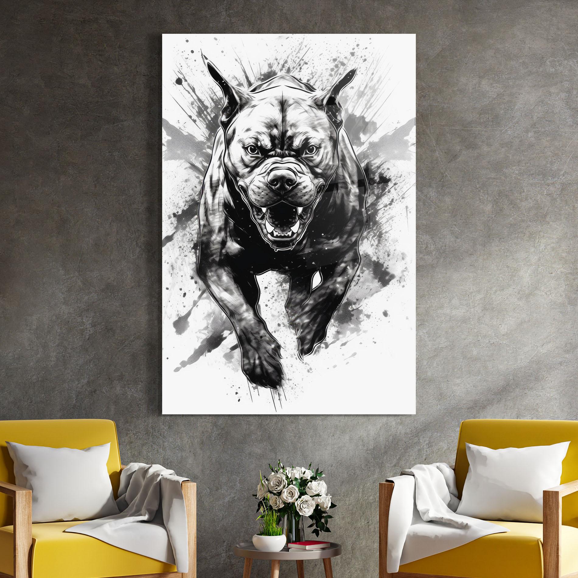 Üvegkép Angry Dog Jump mockup 4