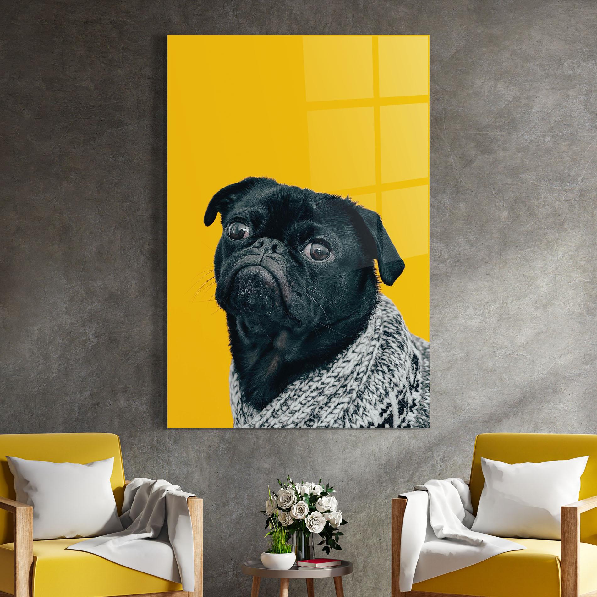 Üvegkép Black Pug mockup 4