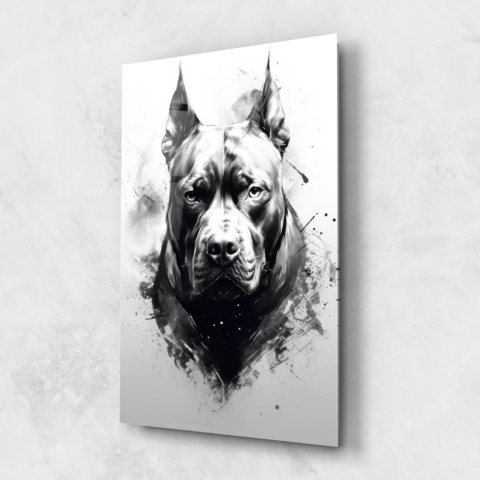 Üvegkép Angry Dog Face mockup 1