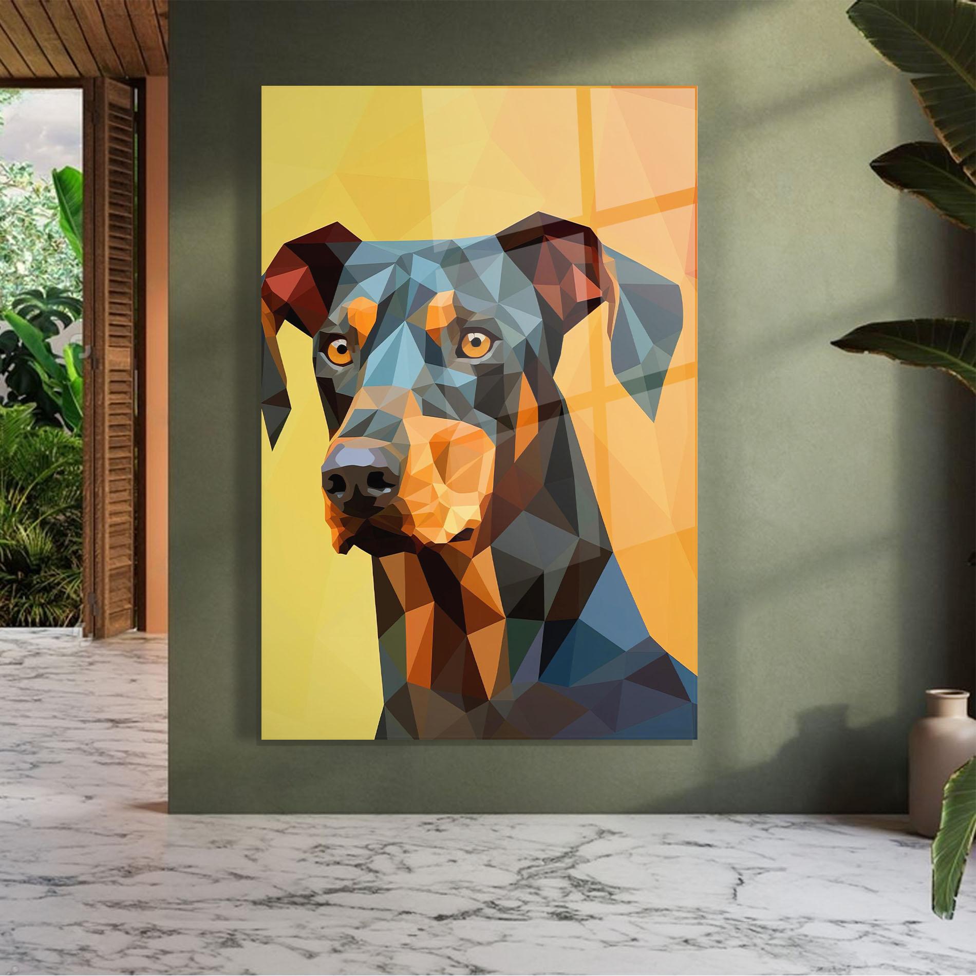 Üvegkép Digital Art Dog mockup 7