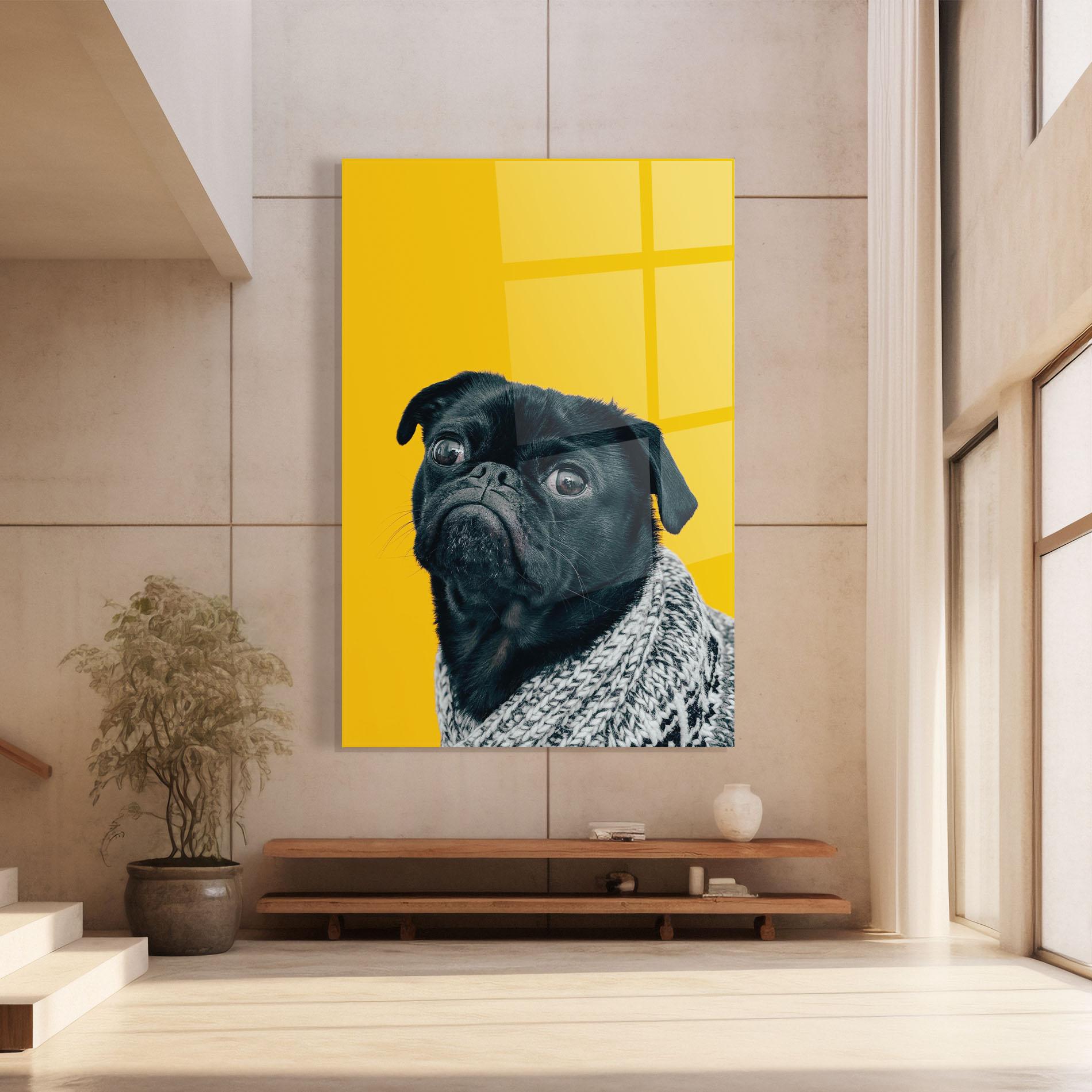 Üvegkép Black Pug mockup 8