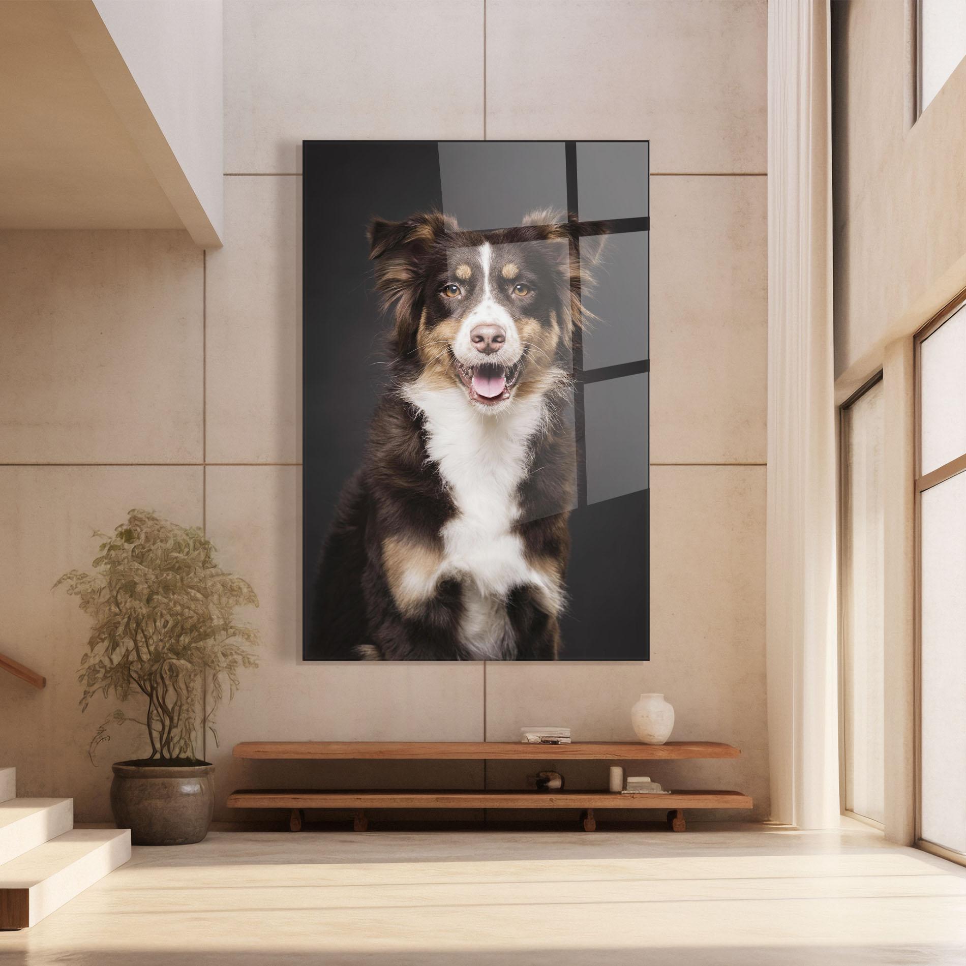 Üvegkép Cute Dog Sitting mockup 8