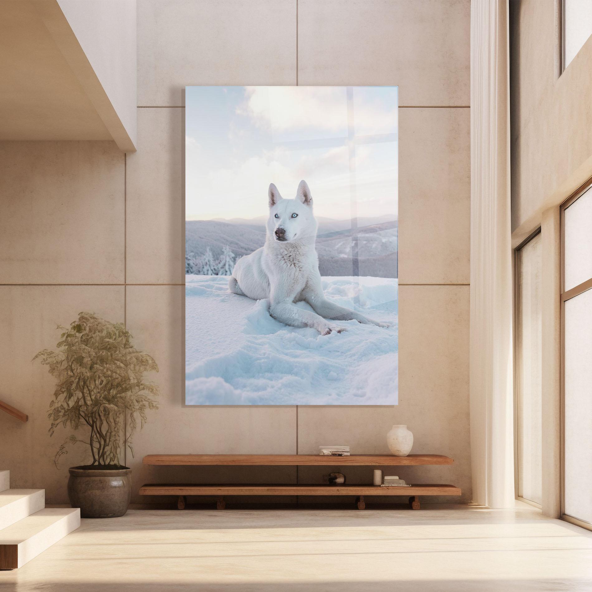 Üvegkép White Husky mockup 8