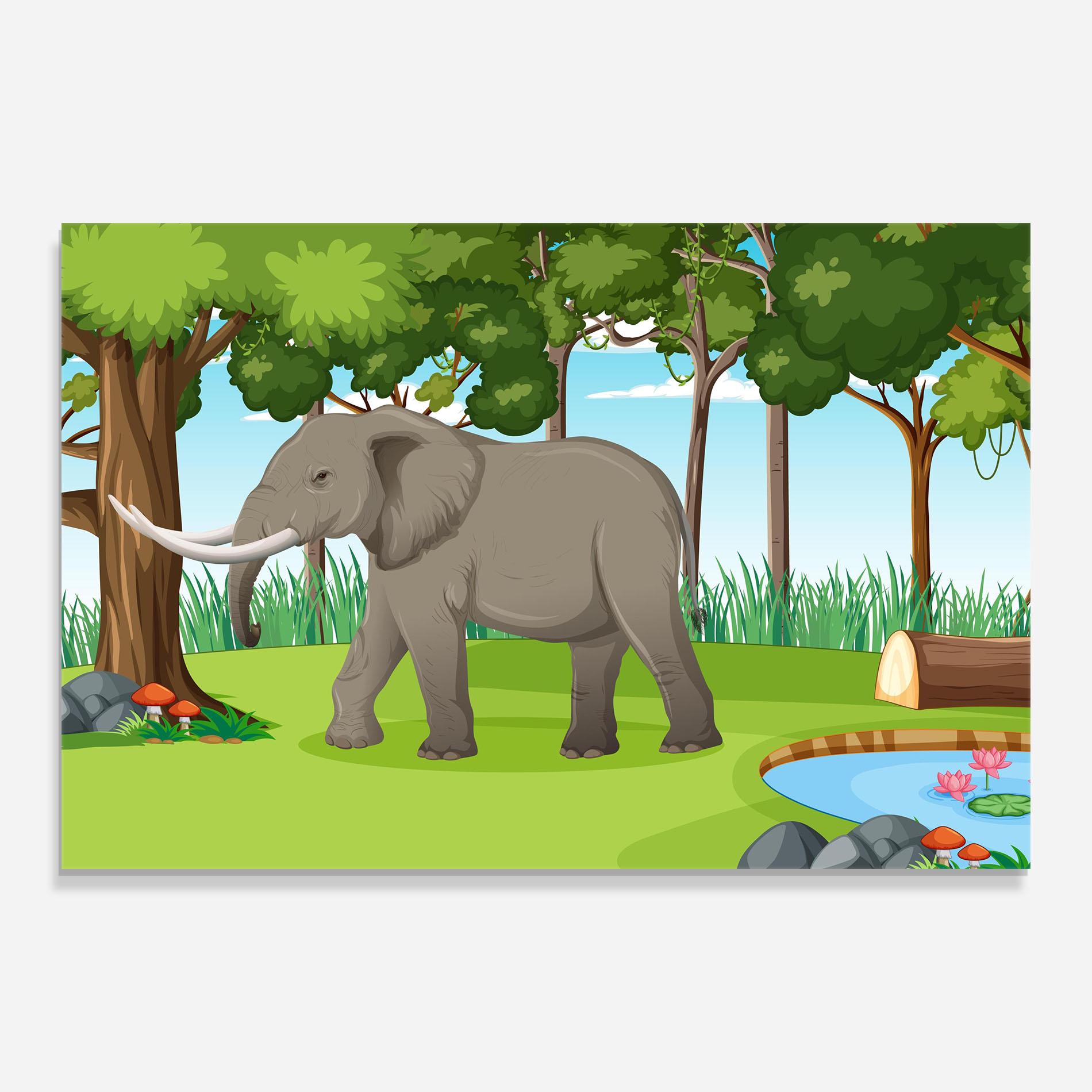 Üvegkép Animated Elephant mockup 0