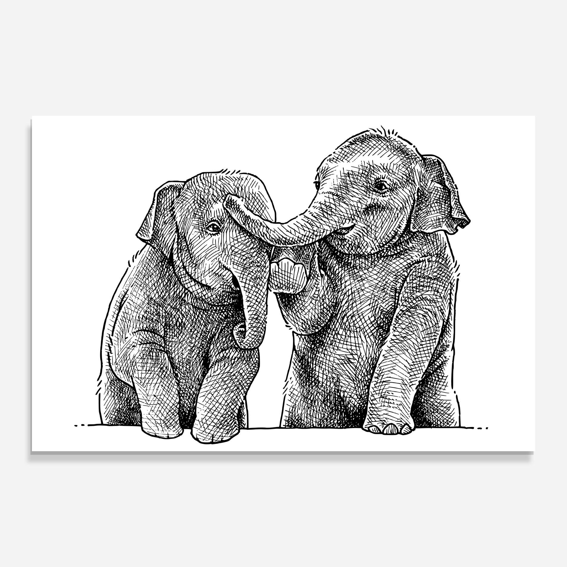 Üvegkép Baby Elephants mockup 0