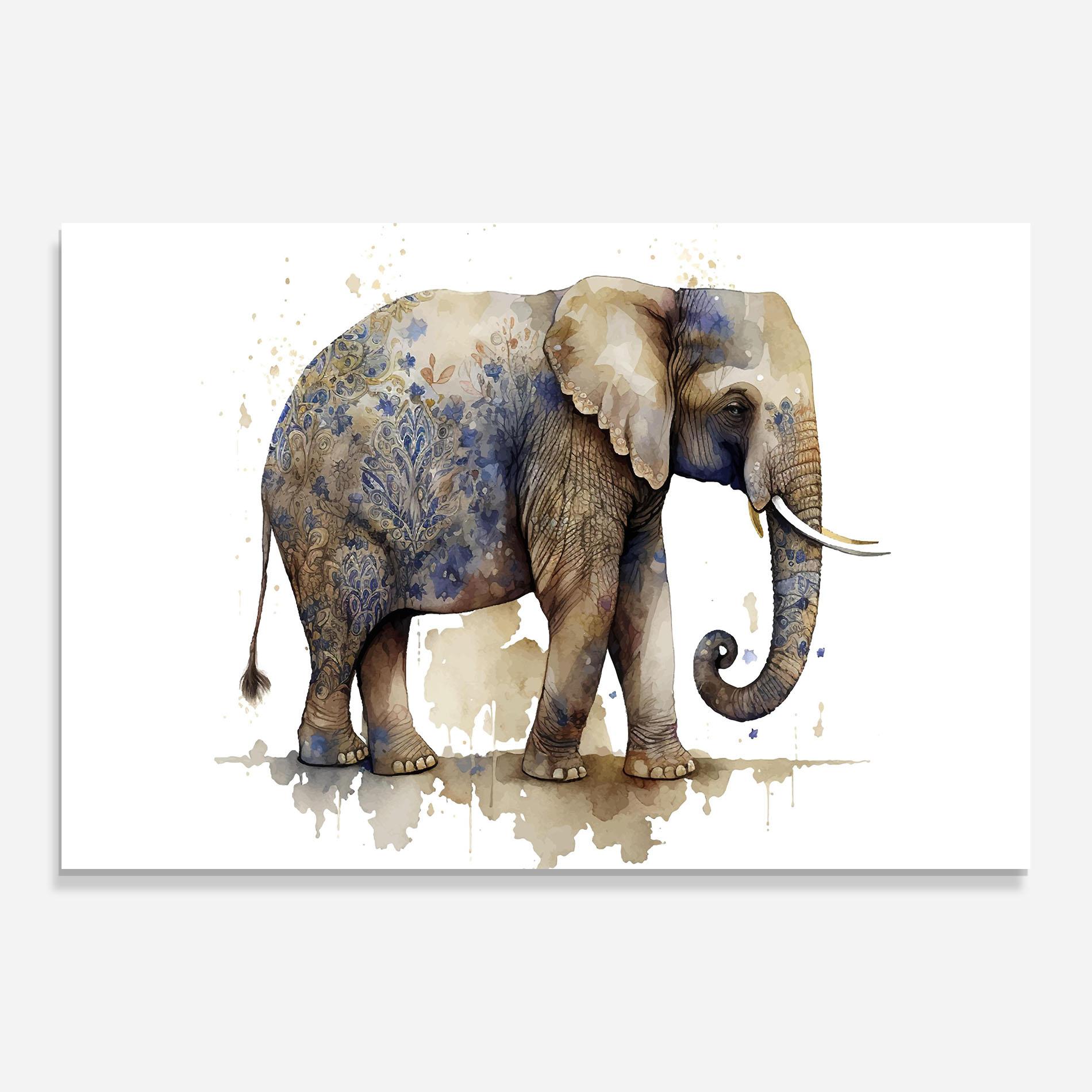Üvegkép Blue Grey Elephant mockup 0