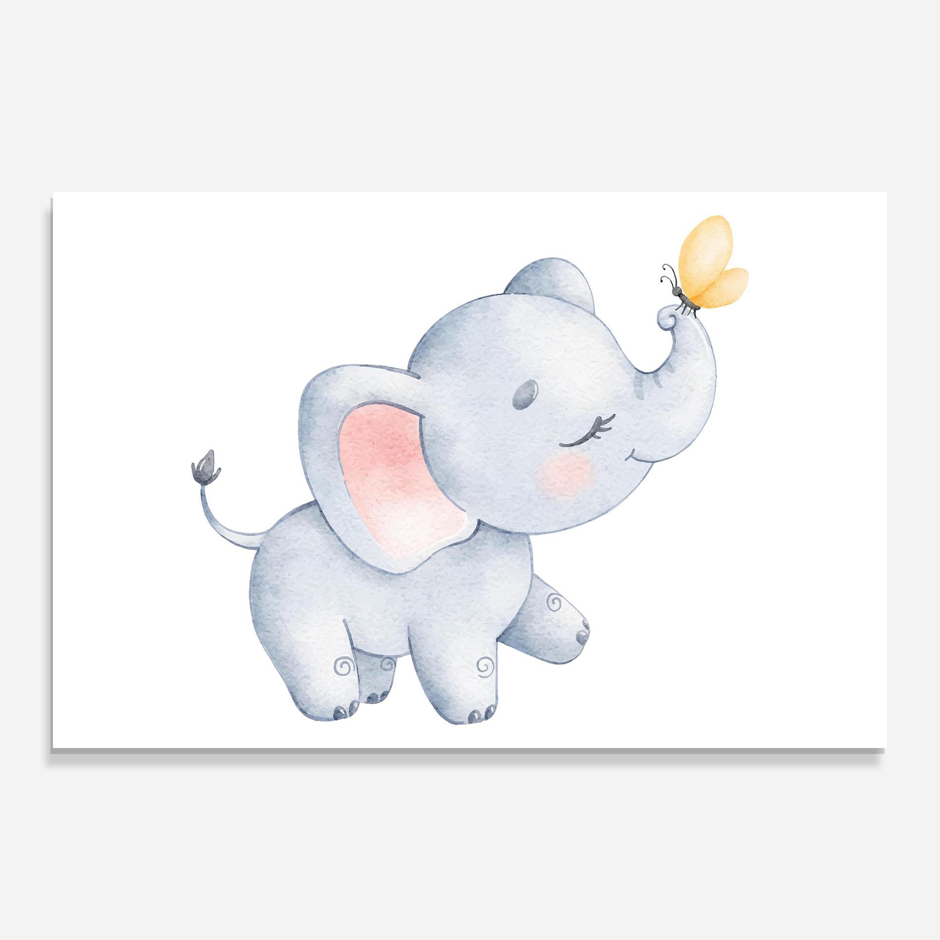 Üvegkép Elephant Butterfly mockup 0