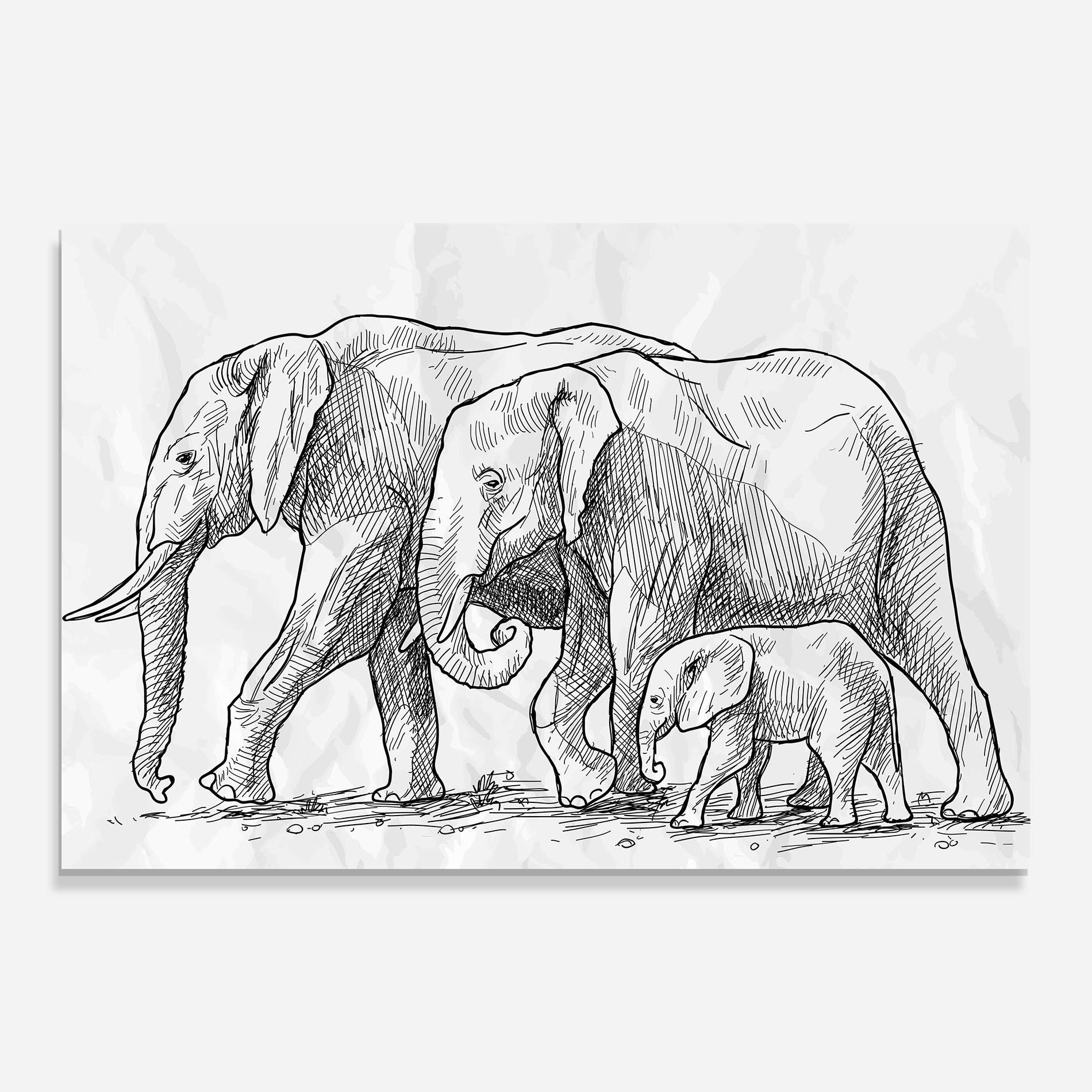 Üvegkép Elephant Family mockup 0