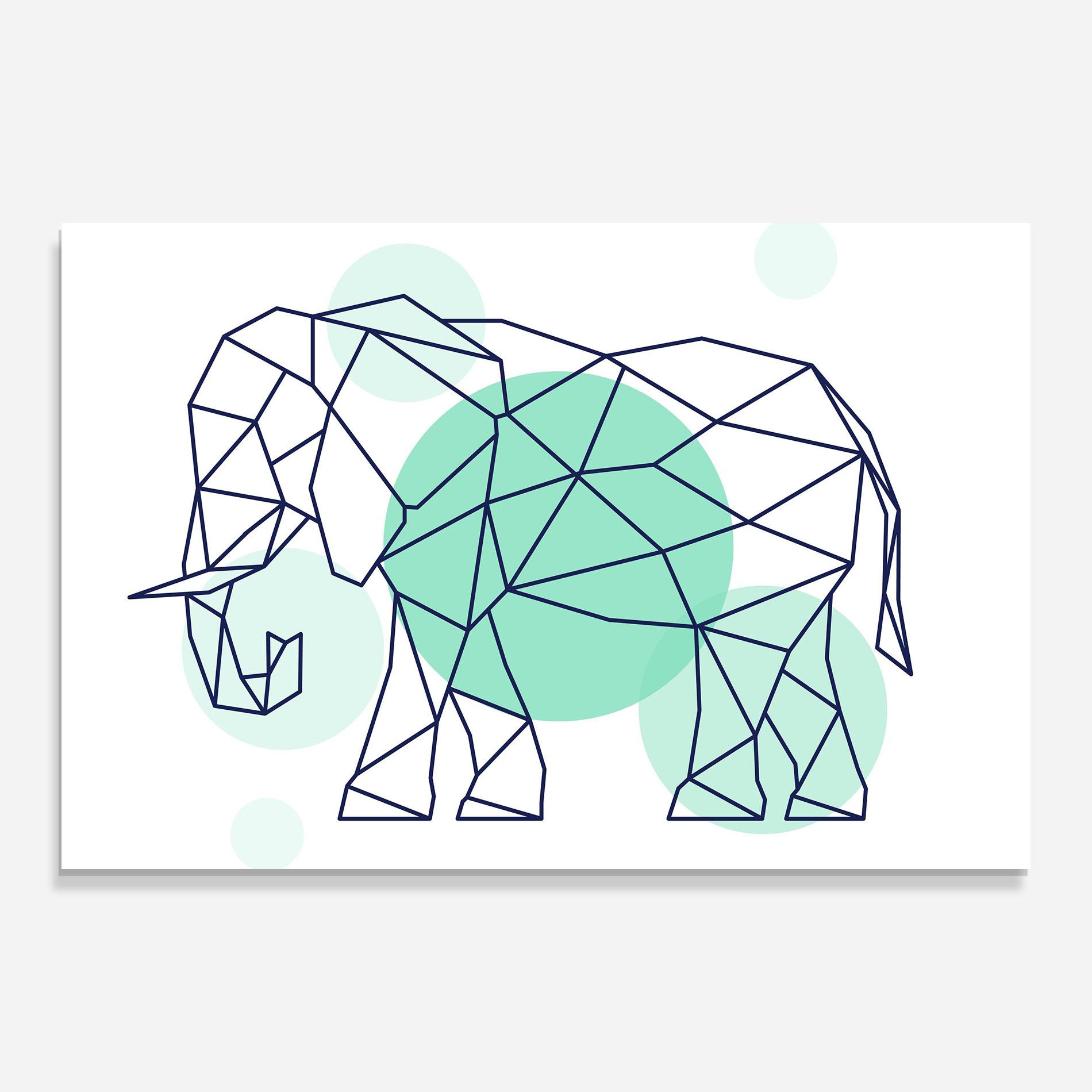 Üvegkép Elephant Geometric mockup 0