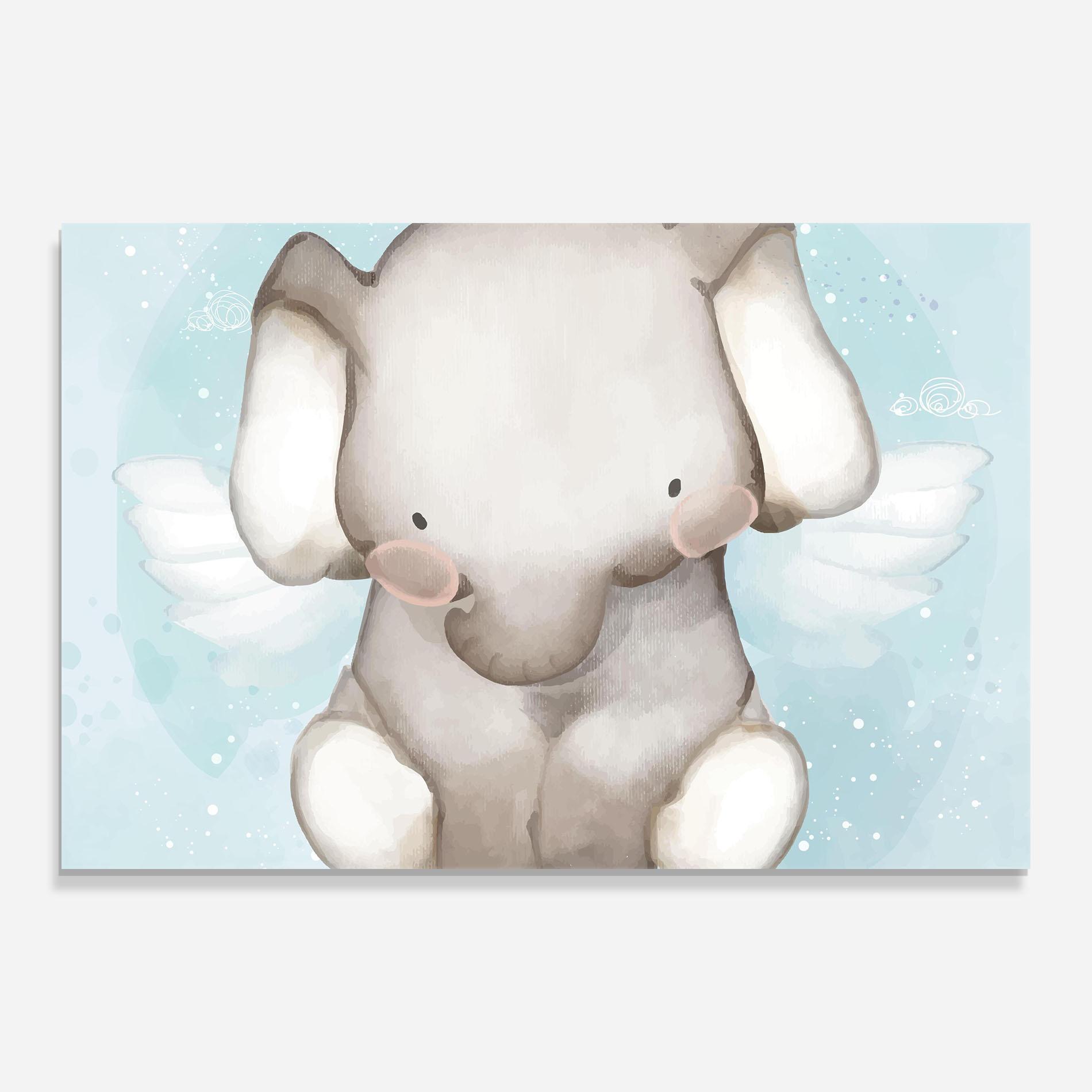 Üvegkép Elephant On Blue mockup 0