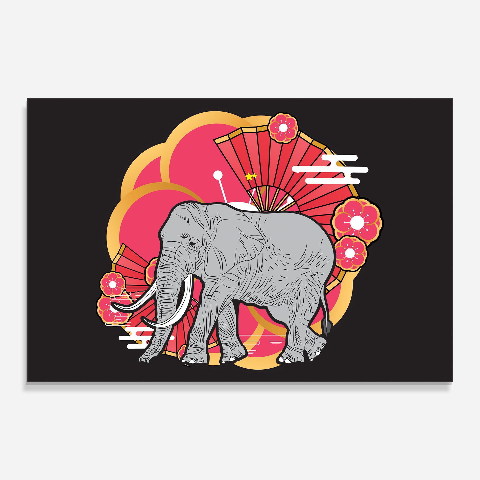 Üvegkép Elephant On Pink mockup 0