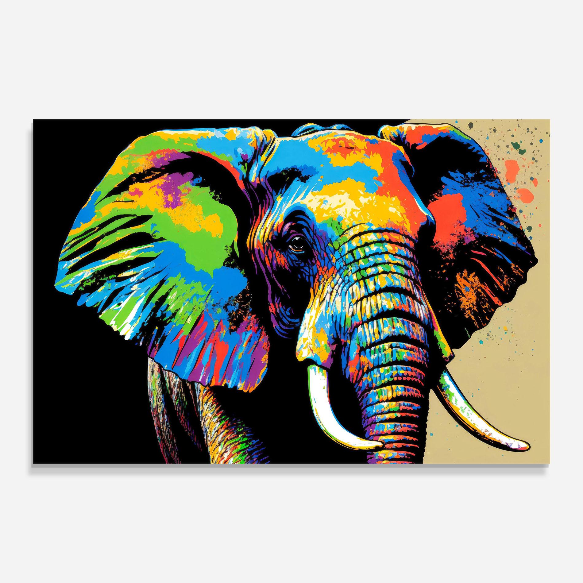 Üvegkép Elephant Portrait mockup 0