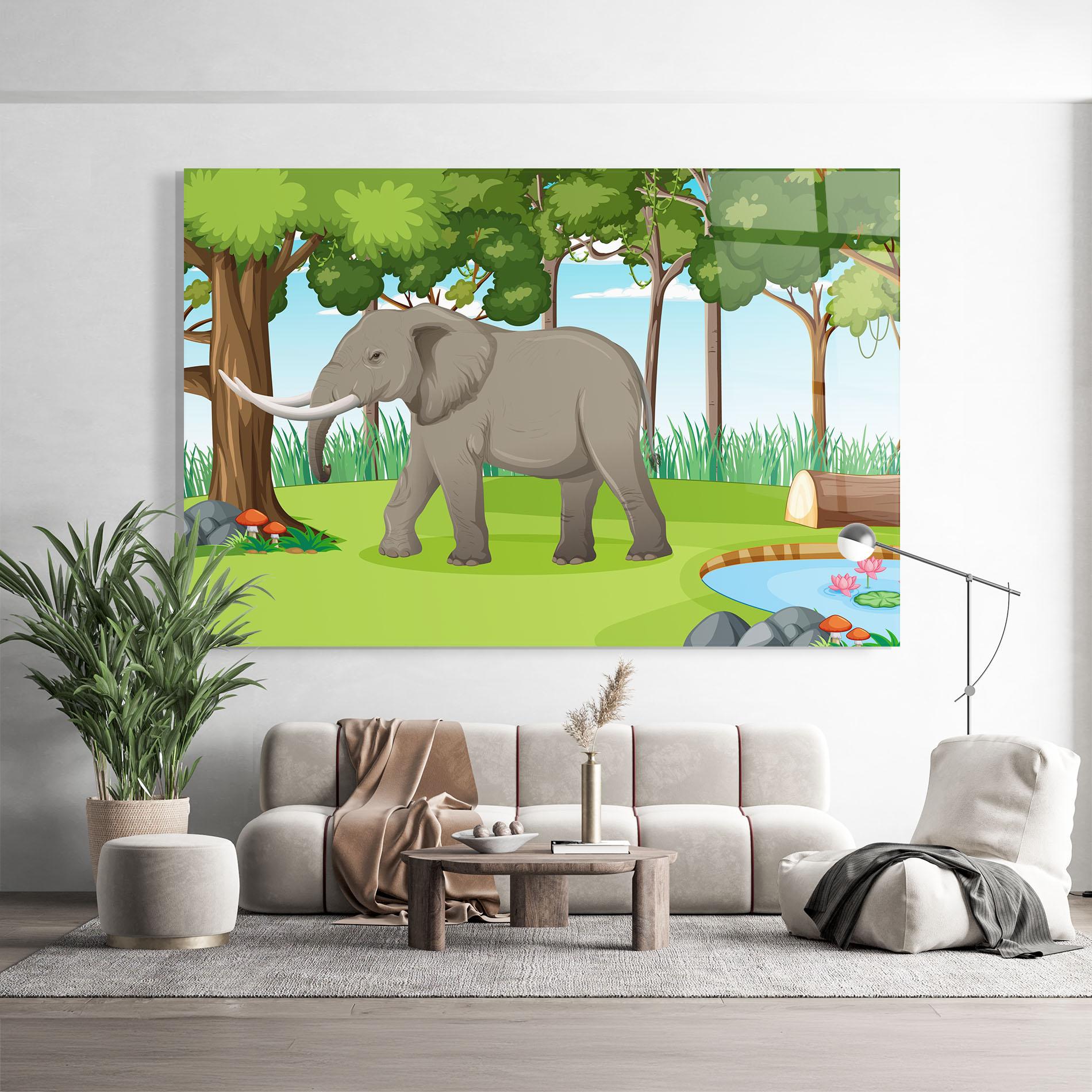 Üvegkép Animated Elephant mockup 9