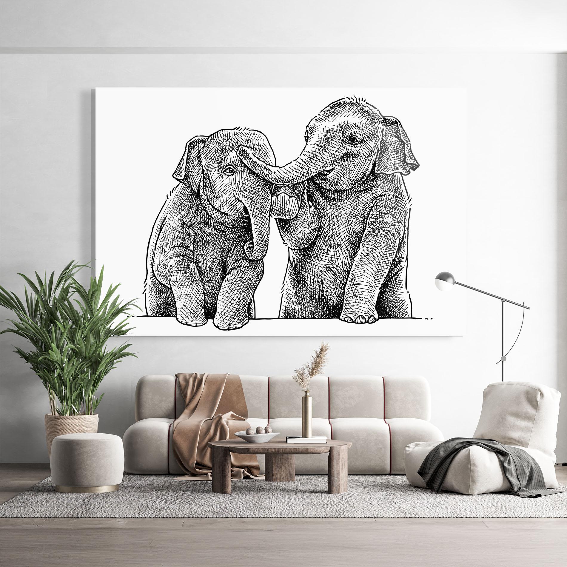 Üvegkép Baby Elephants mockup 9