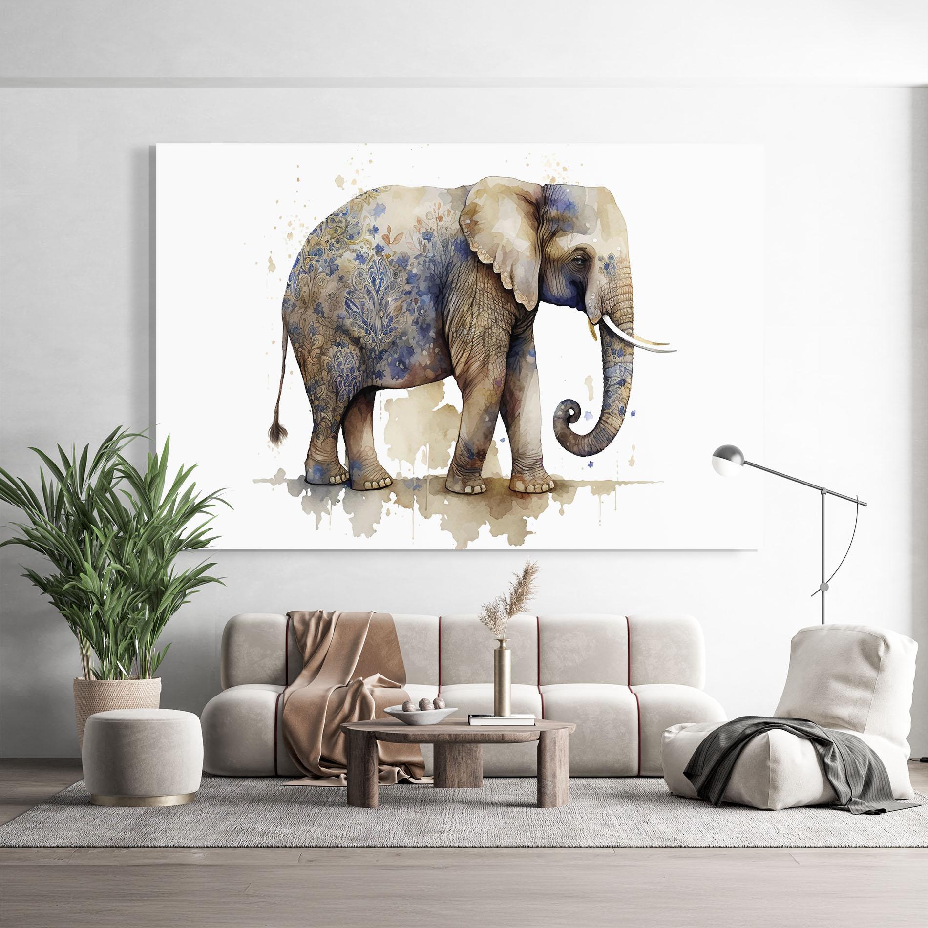 Üvegkép Blue Grey Elephant mockup 9