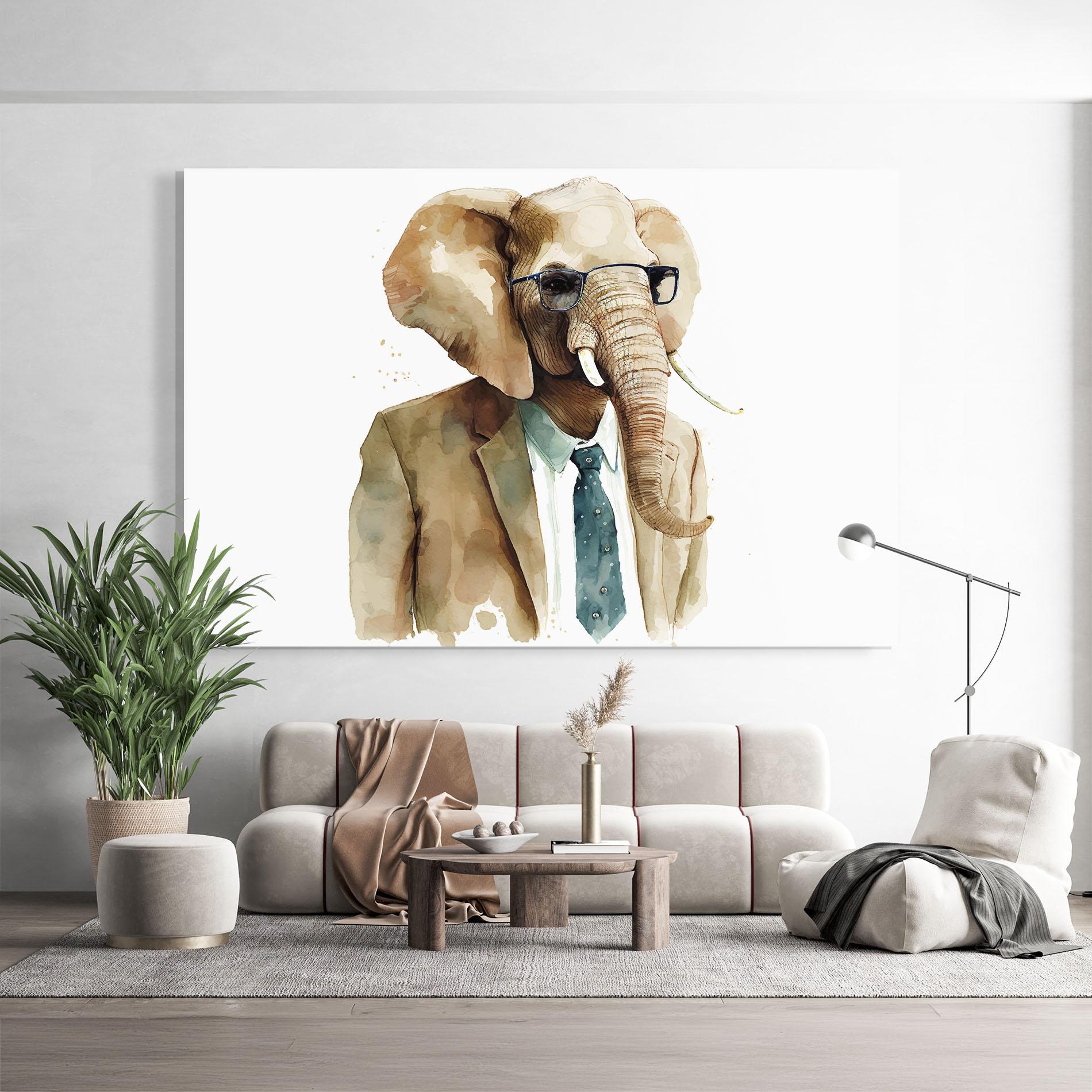 Üvegkép Bussines Elephant mockup 9