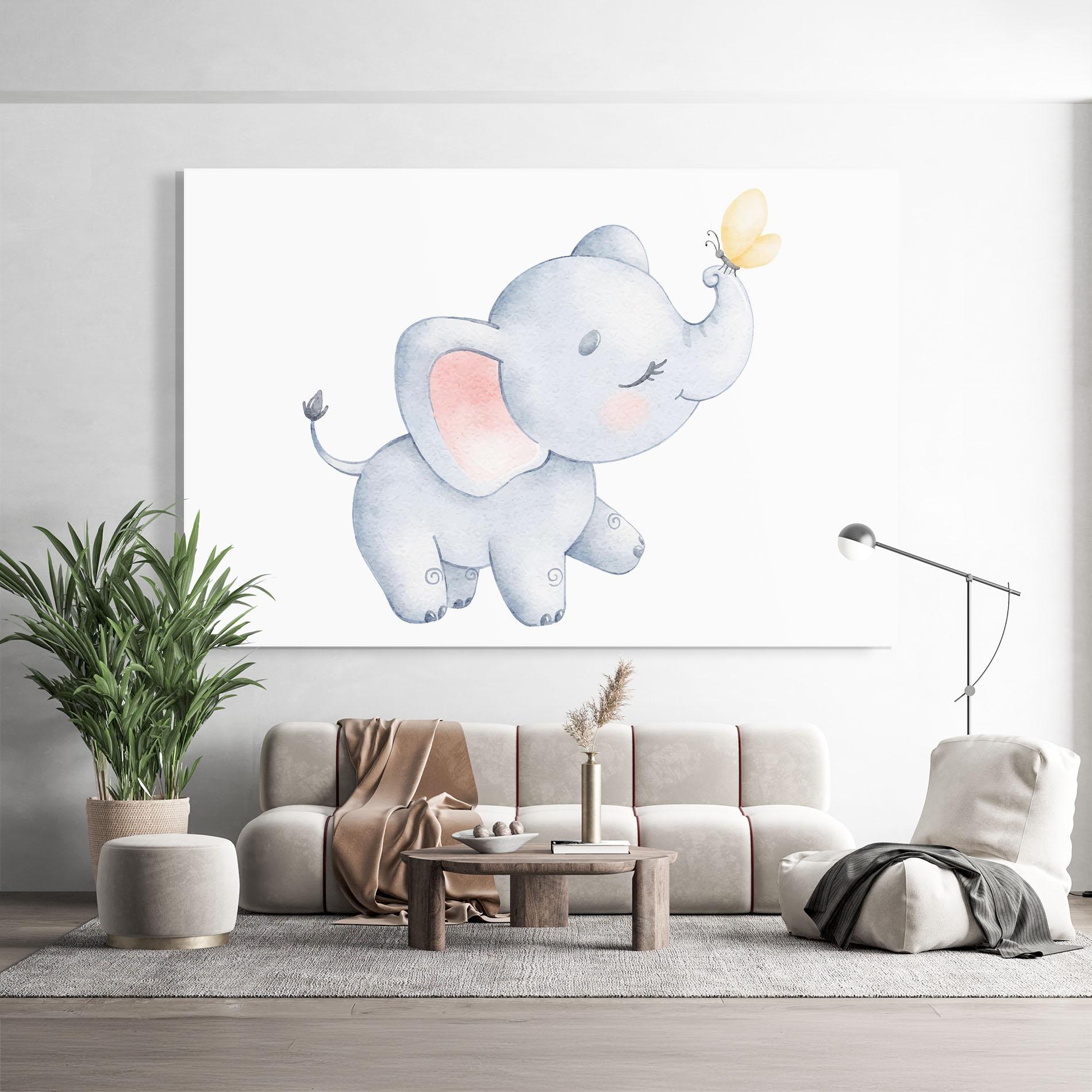 Üvegkép Elephant Butterfly mockup 9