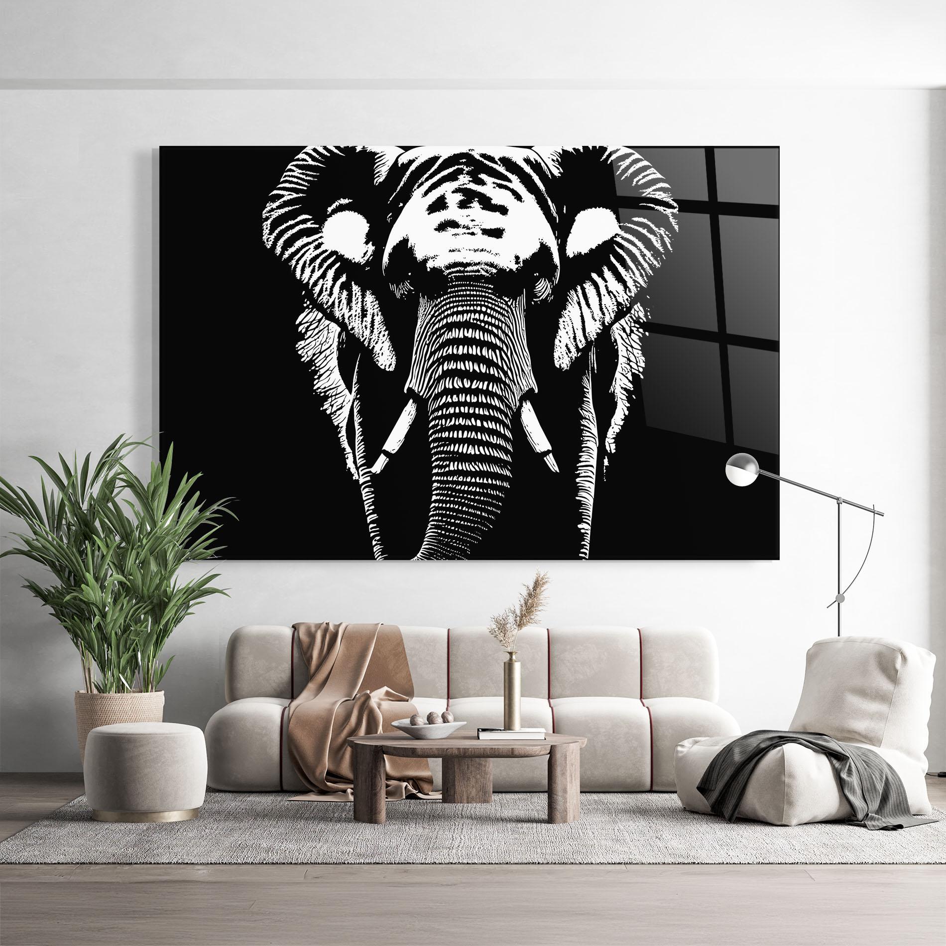 Üvegkép Elephant Drawing mockup 9