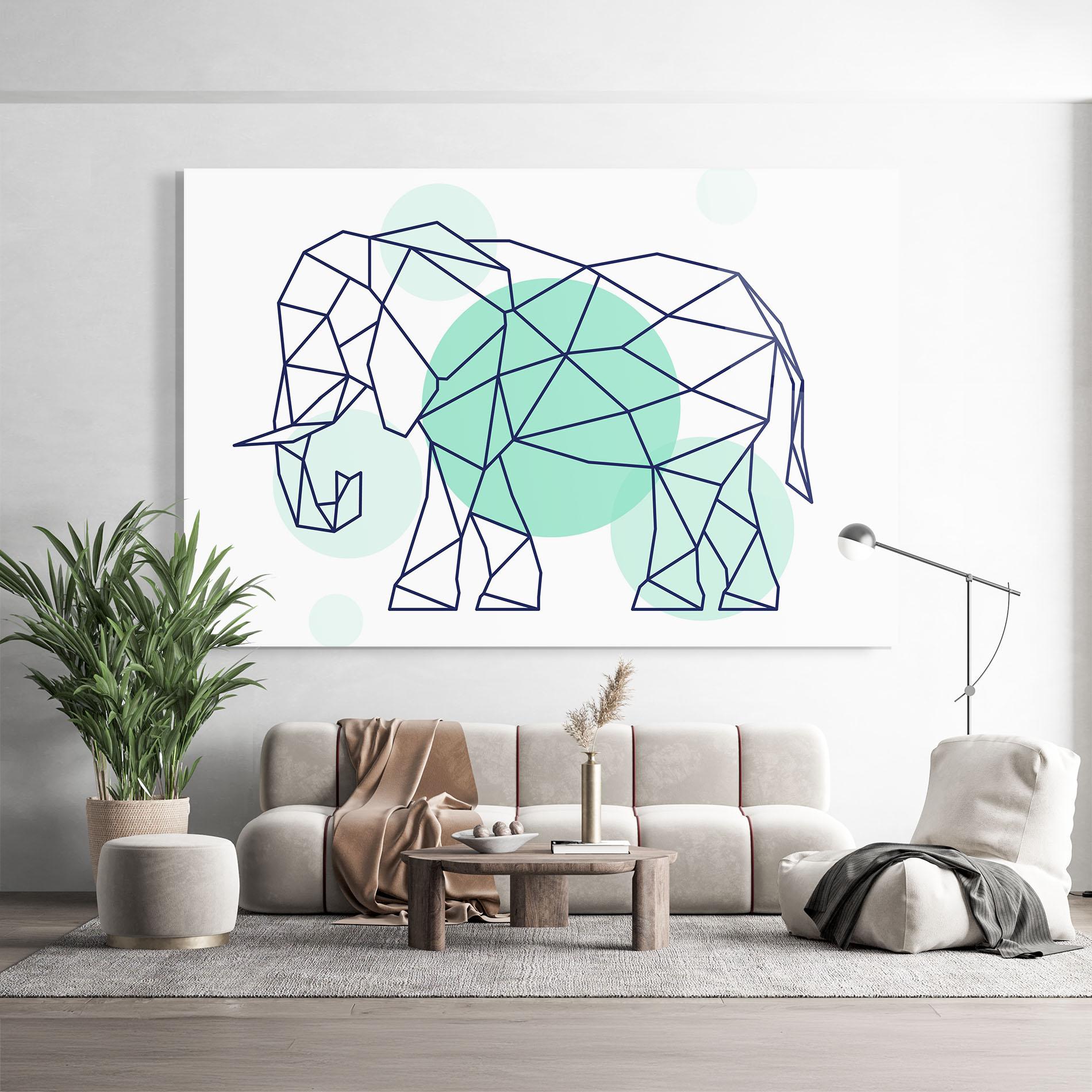 Üvegkép Elephant Geometric mockup 9