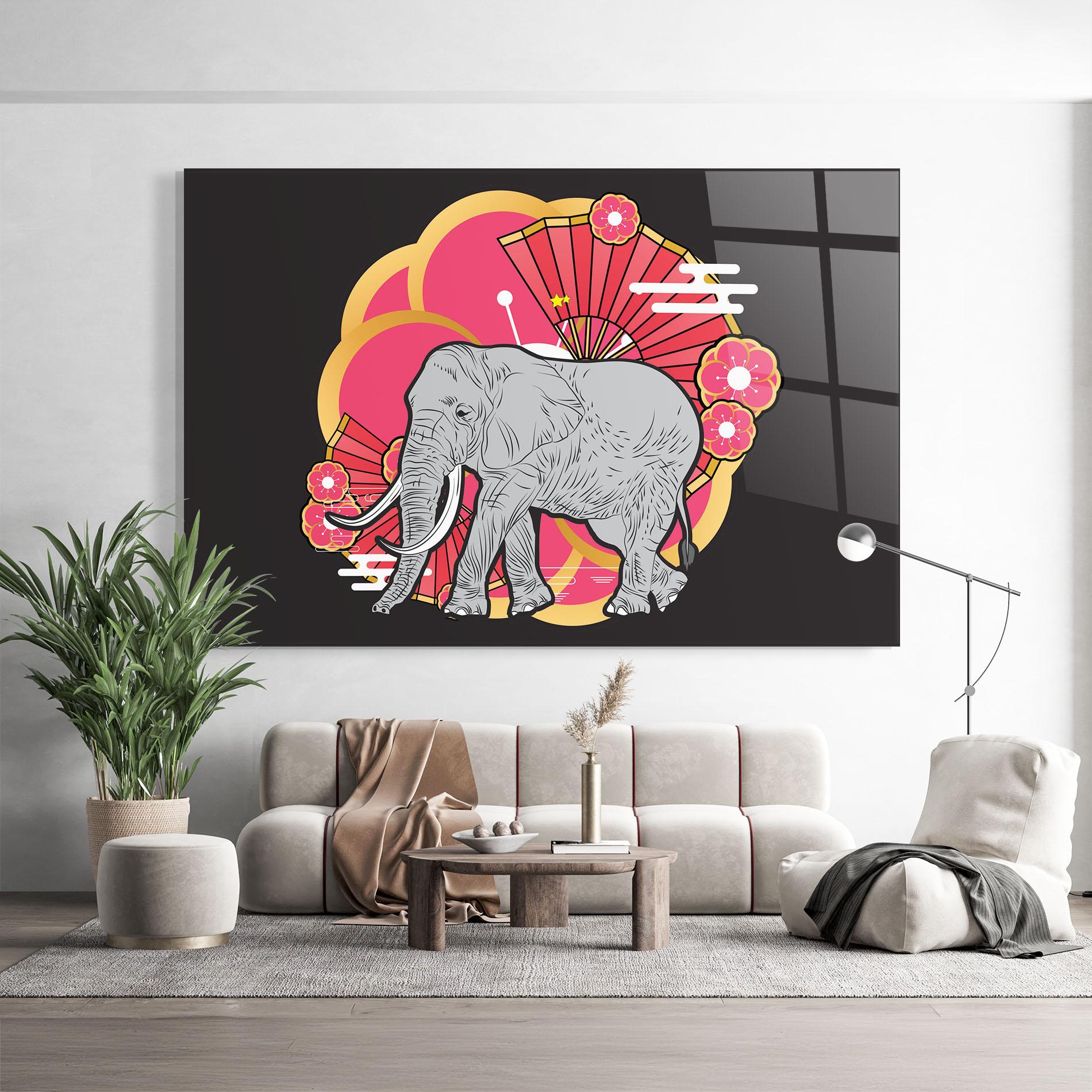 Üvegkép Elephant On Pink mockup 9