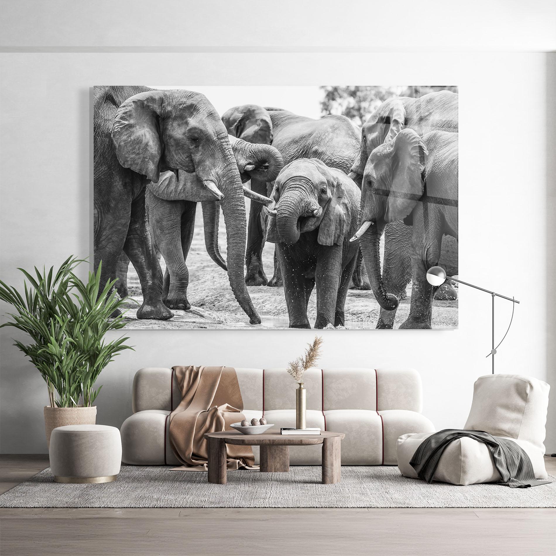 Üvegkép Elephant Playing mockup 9