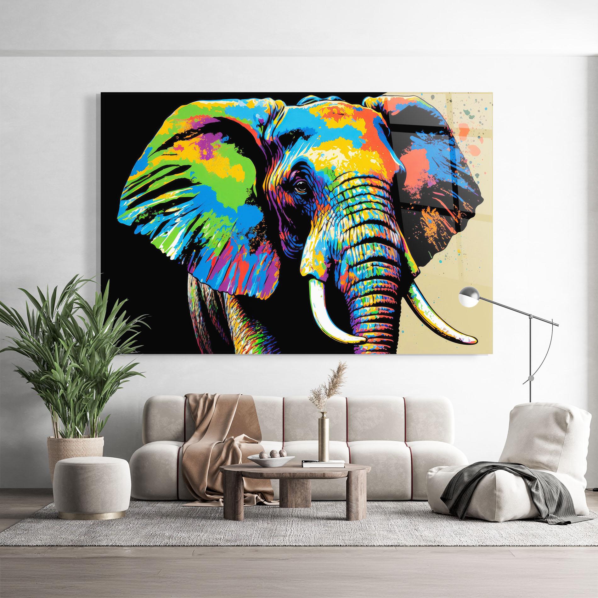 Üvegkép Elephant Portrait mockup 9