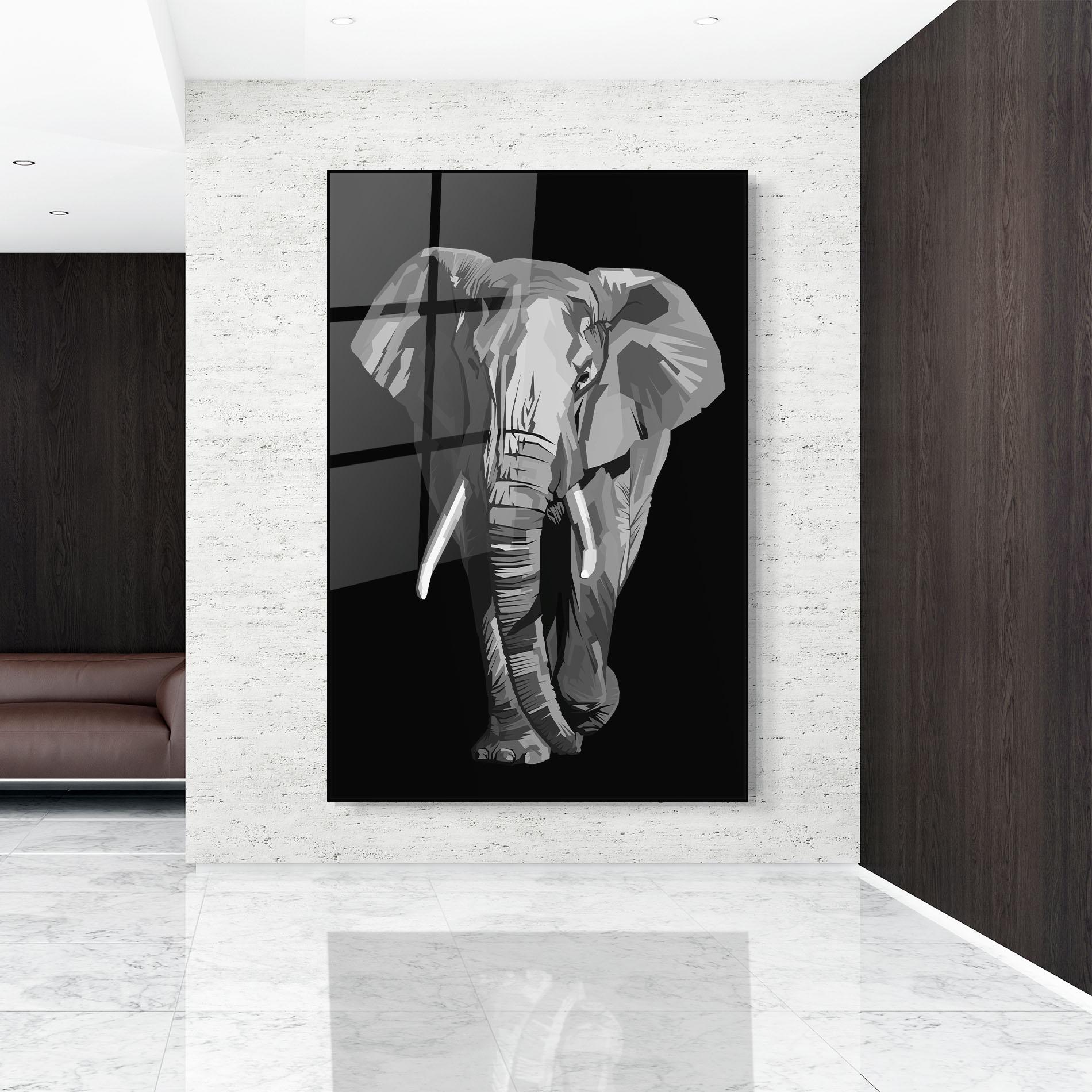 Üvegkép Beautiful Grey Elephant mockup 9