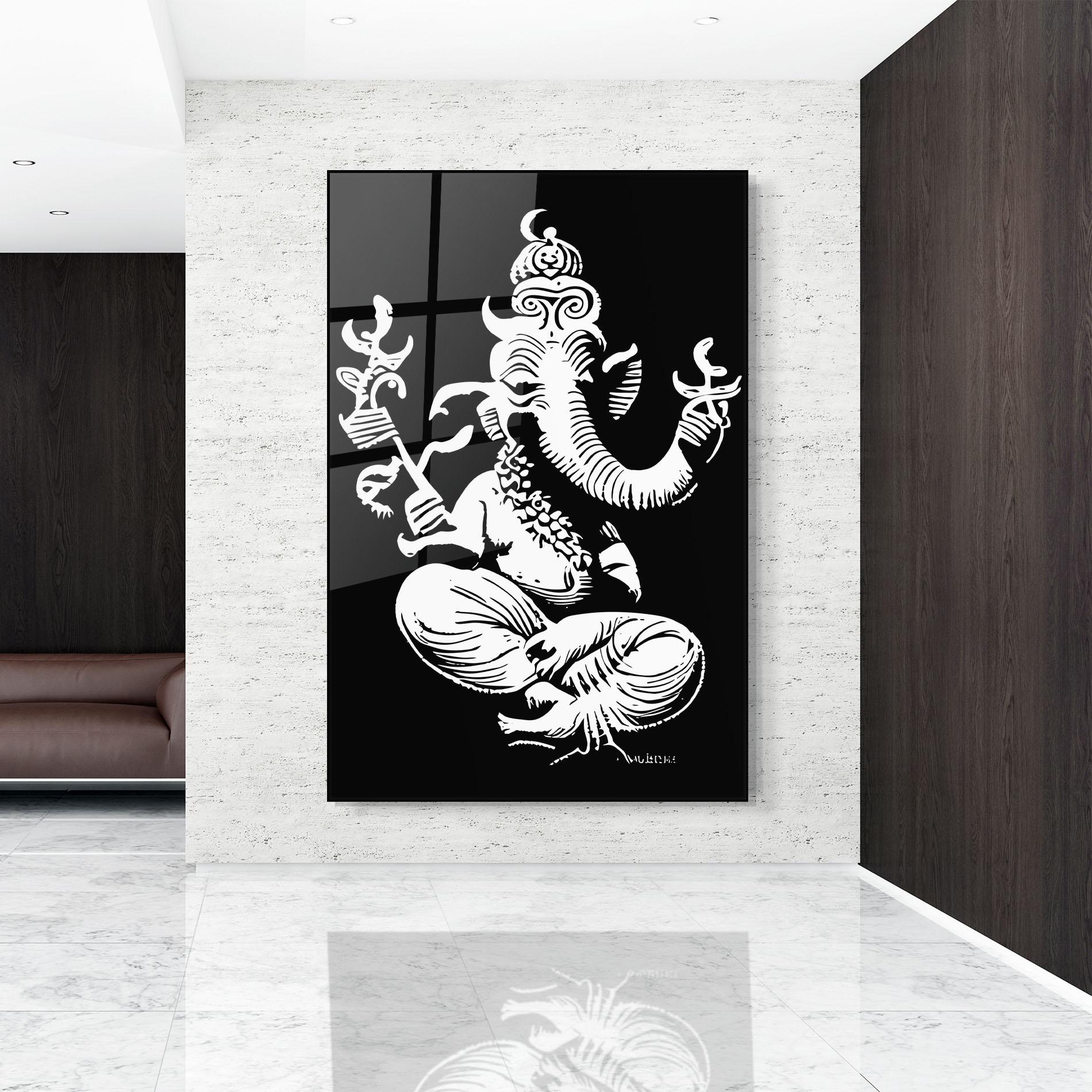 Üvegkép Black And White Ganesha mockup 9