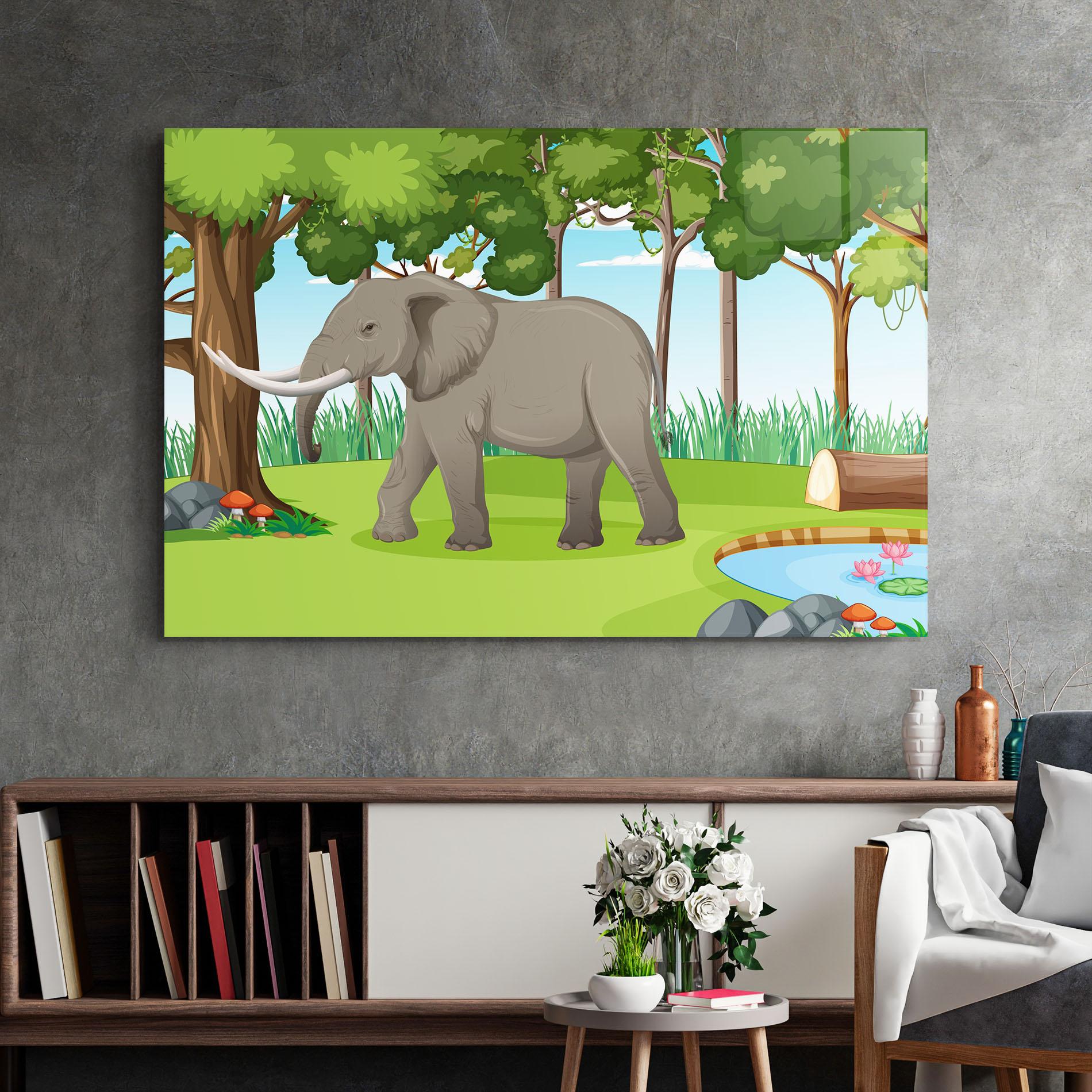 Üvegkép Animated Elephant mockup 2