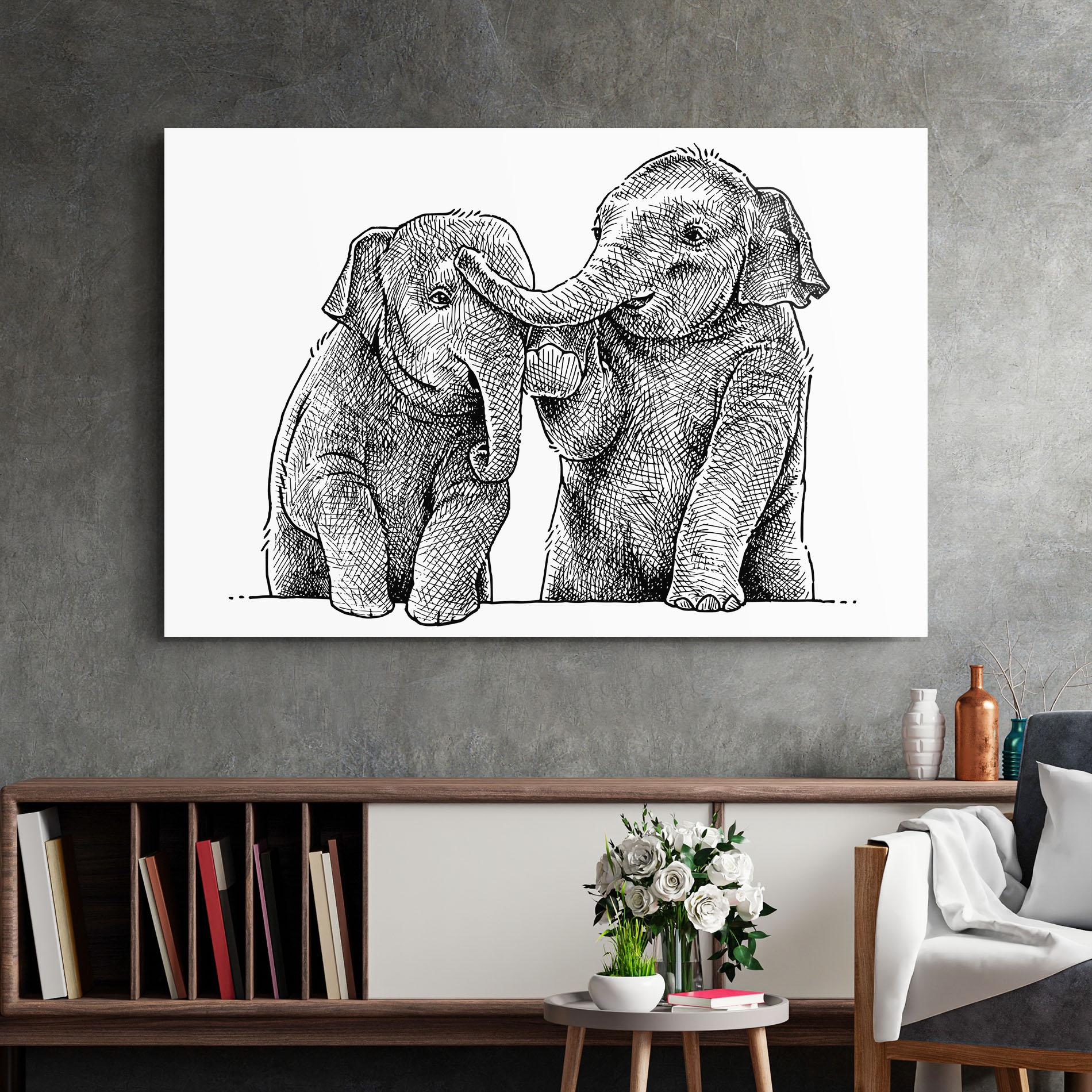 Üvegkép Baby Elephants mockup 2