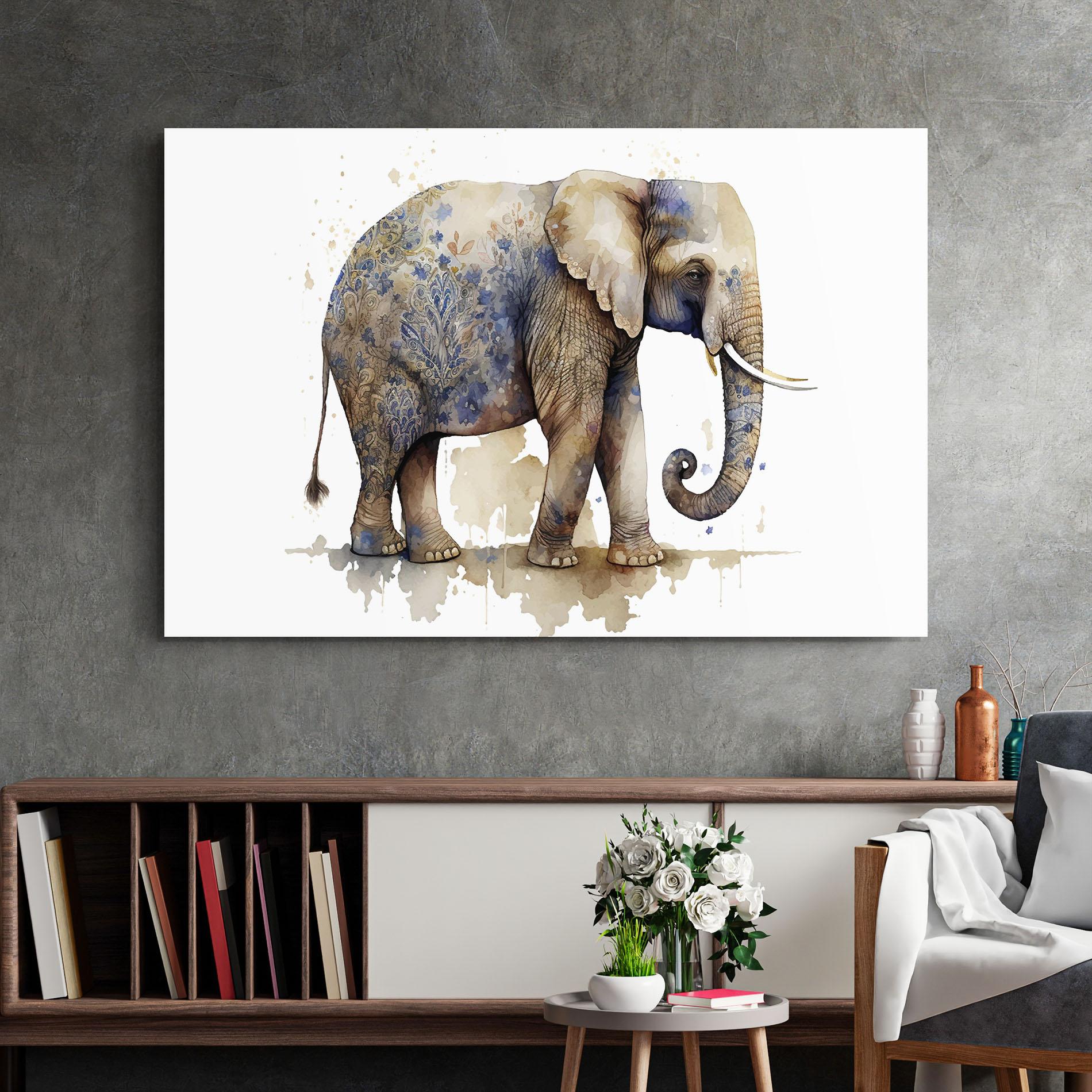 Üvegkép Blue Grey Elephant mockup 2