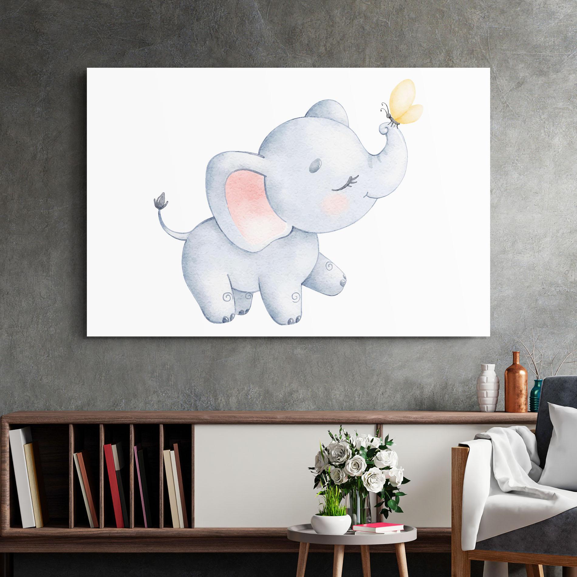 Üvegkép Elephant Butterfly mockup 2