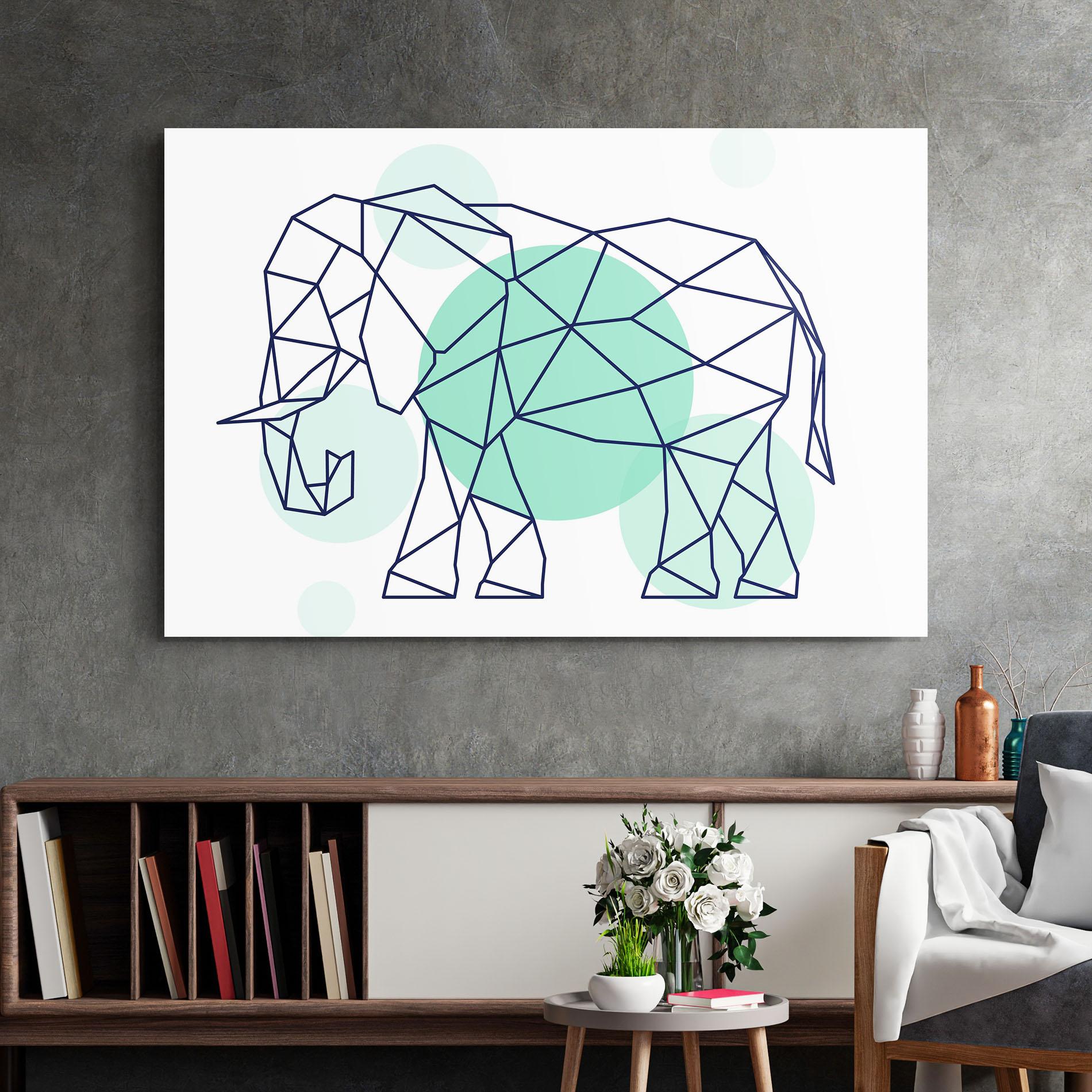 Üvegkép Elephant Geometric mockup 2